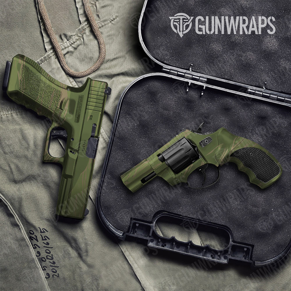 Shredded Army Green Gun Skin Vinyl Wrap