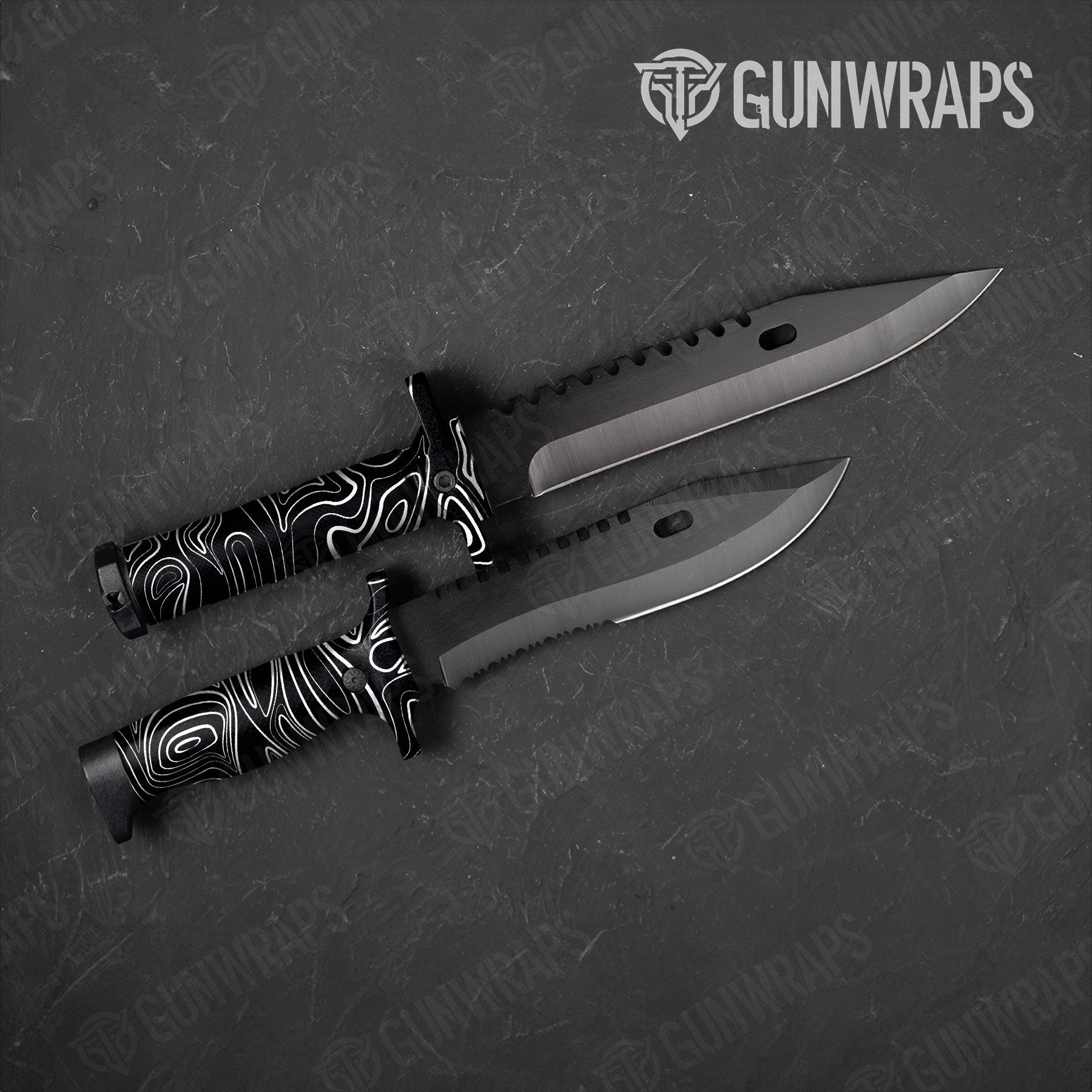 Damascus Black Gun Skin Vinyl Wrap