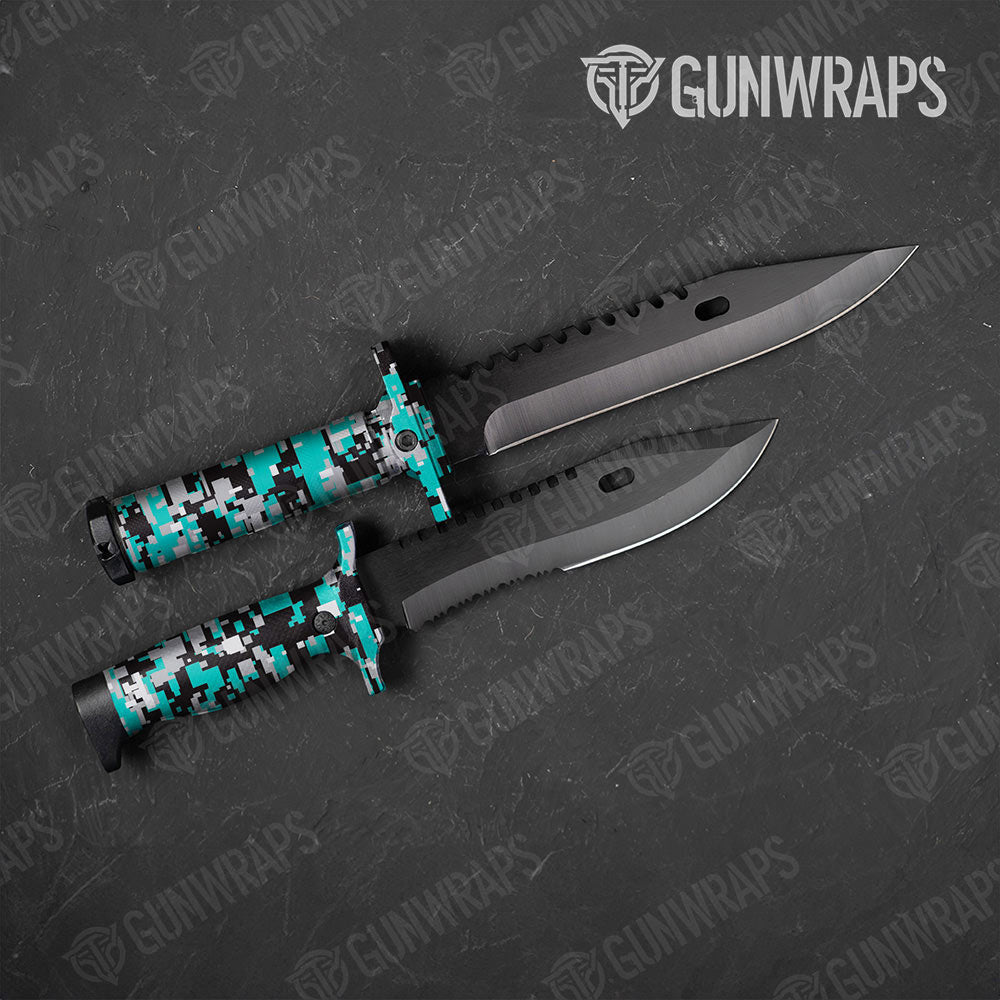 Digital Tiffany Blue Tiger Gun Skin Vinyl Wrap