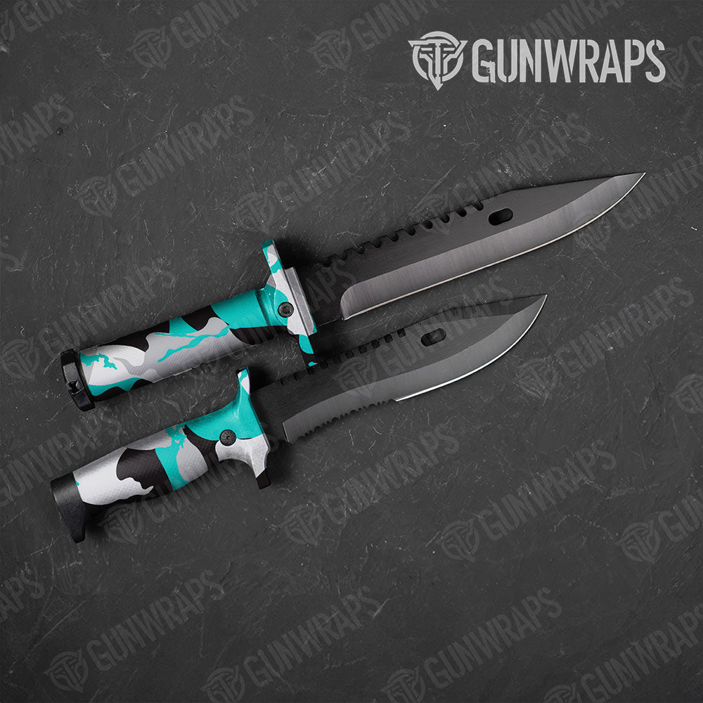 Ragged Tiffany Blue Tiger Gun Skin Vinyl Wrap