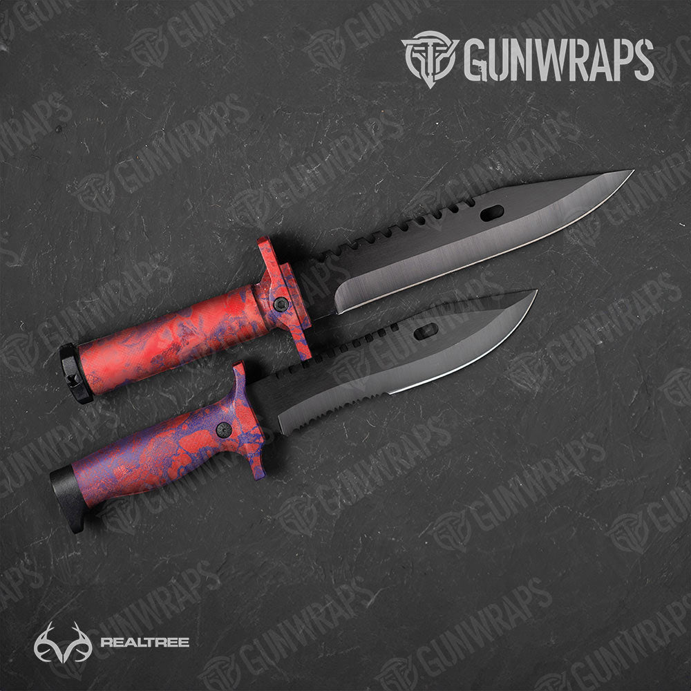 Realtree WAV3 Red Blue Gun Skin Vinyl Wrap