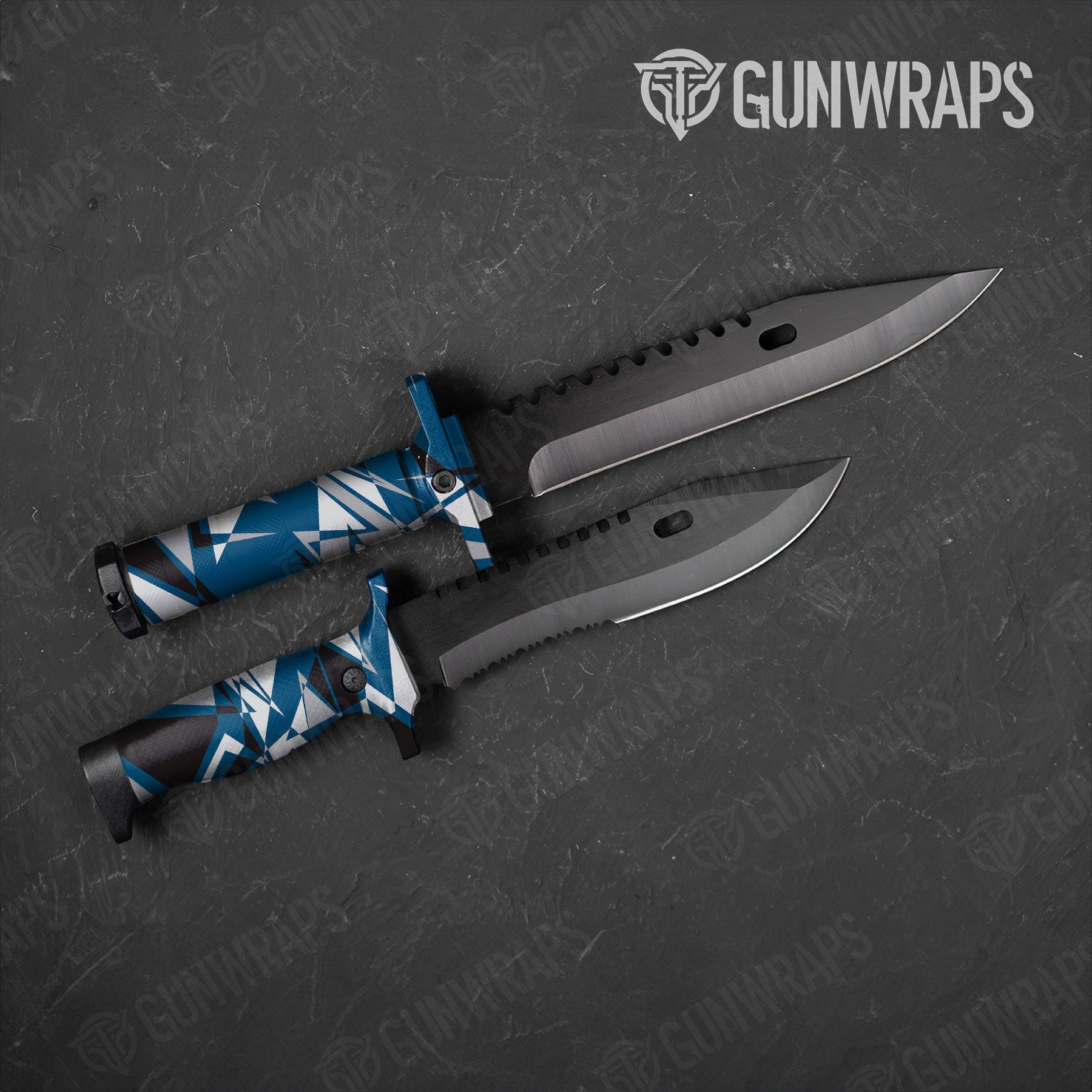 Sharp Blue Tiger Gun Skin Vinyl Wrap