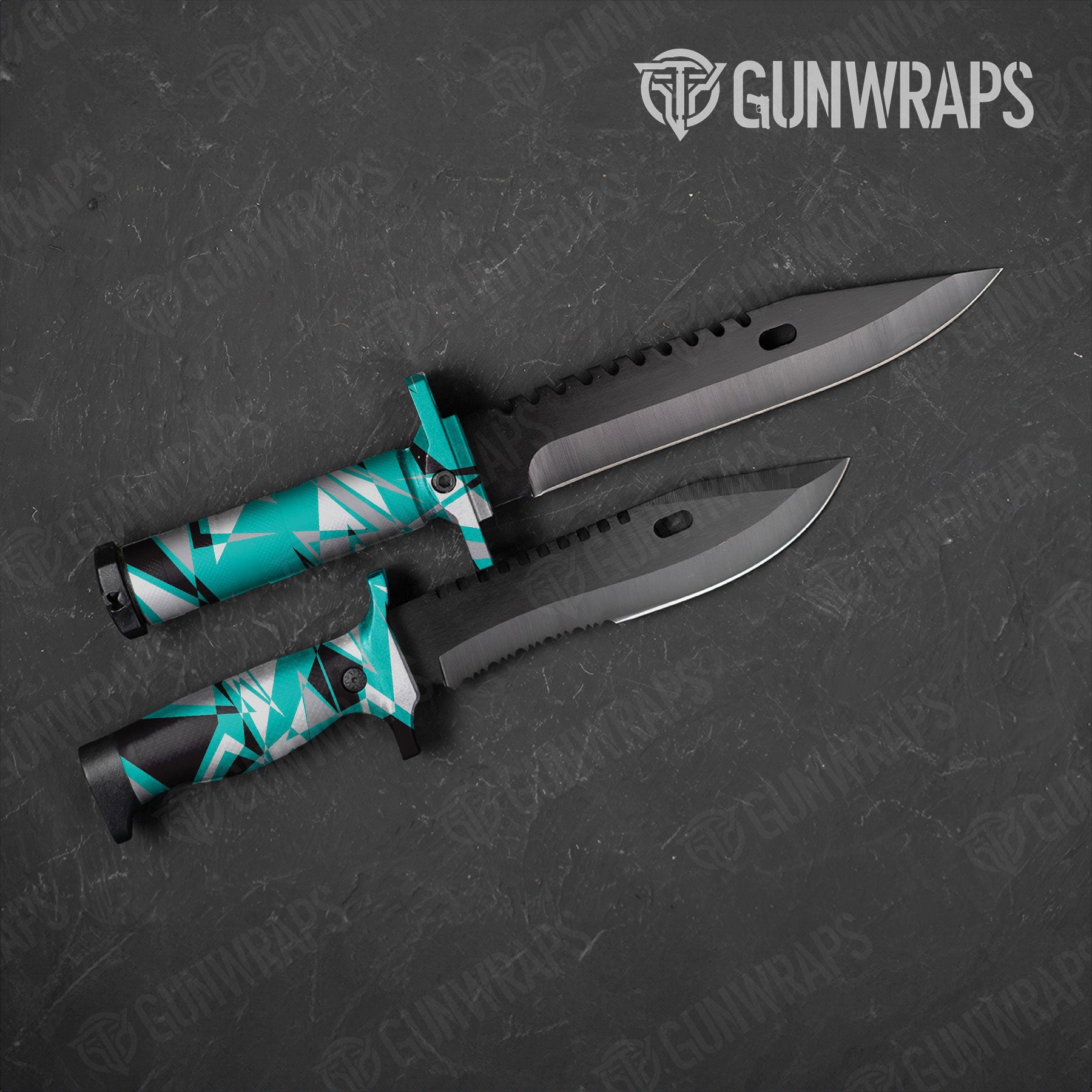 Sharp Tiffany Blue Tiger Gun Skin Vinyl Wrap