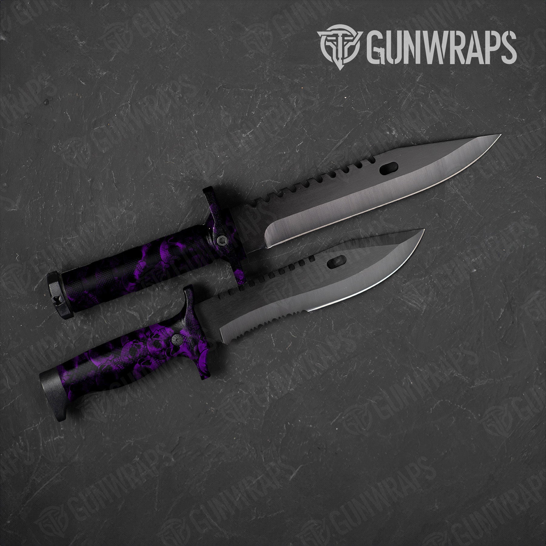 Skull Purple Gun Skin Vinyl Wrap