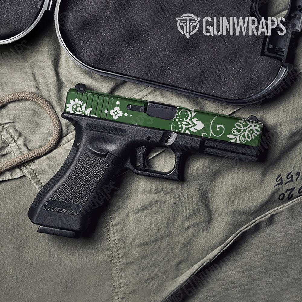 Bandana Green And White Gun Skin Vinyl Wrap