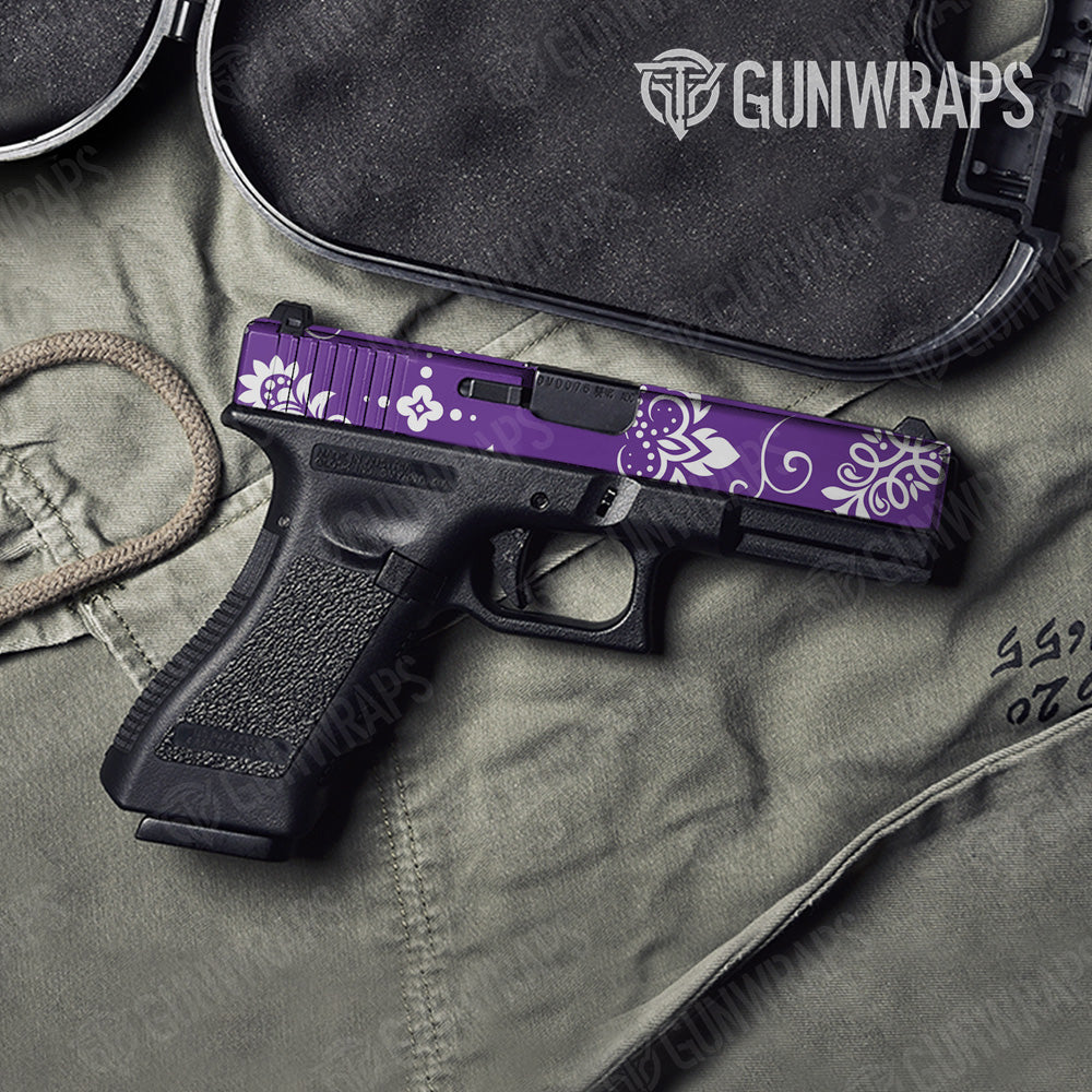 Bandana Purple And White Gun Skin Vinyl Wrap