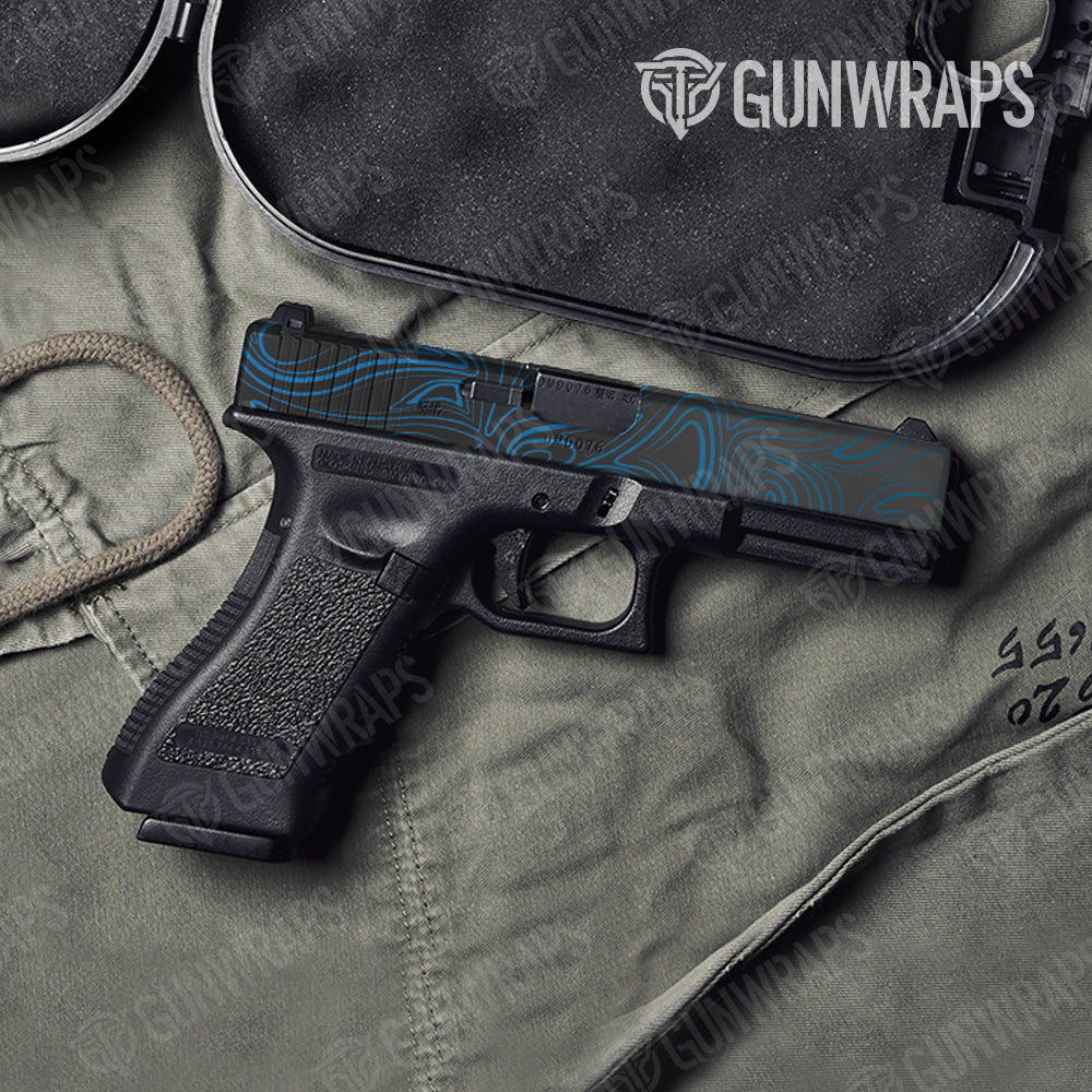 Damascus Blue Gun Skin Vinyl Wrap