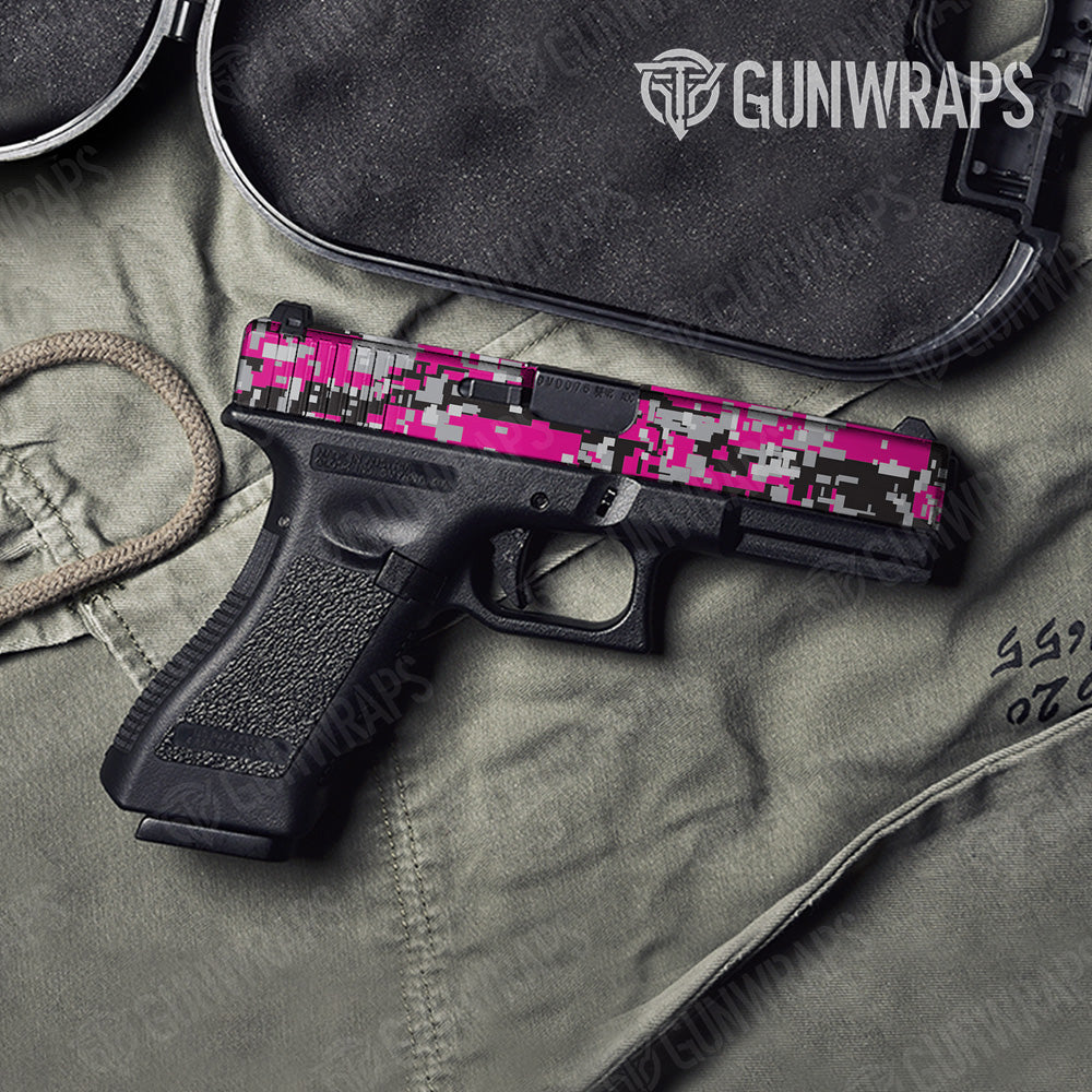 Digital Magenta Tiger Gun Skin Vinyl Wrap