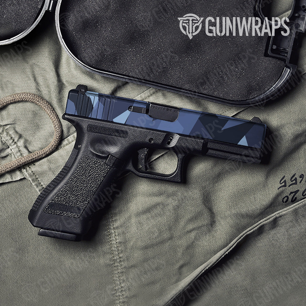 Shattered Blue Urban Night Gun Skin Vinyl Wrap