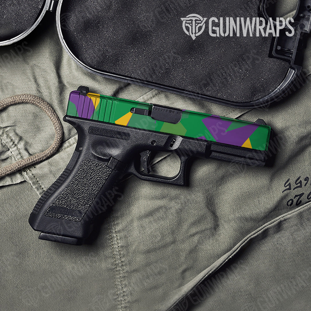 Shattered Mardi Gras Gun Skin Vinyl Wrap