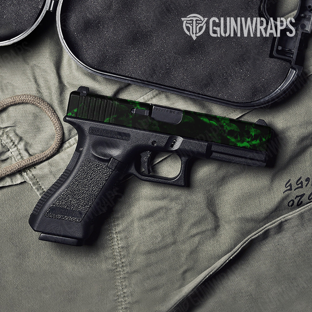 Skull Green Gun Skin Vinyl Wrap