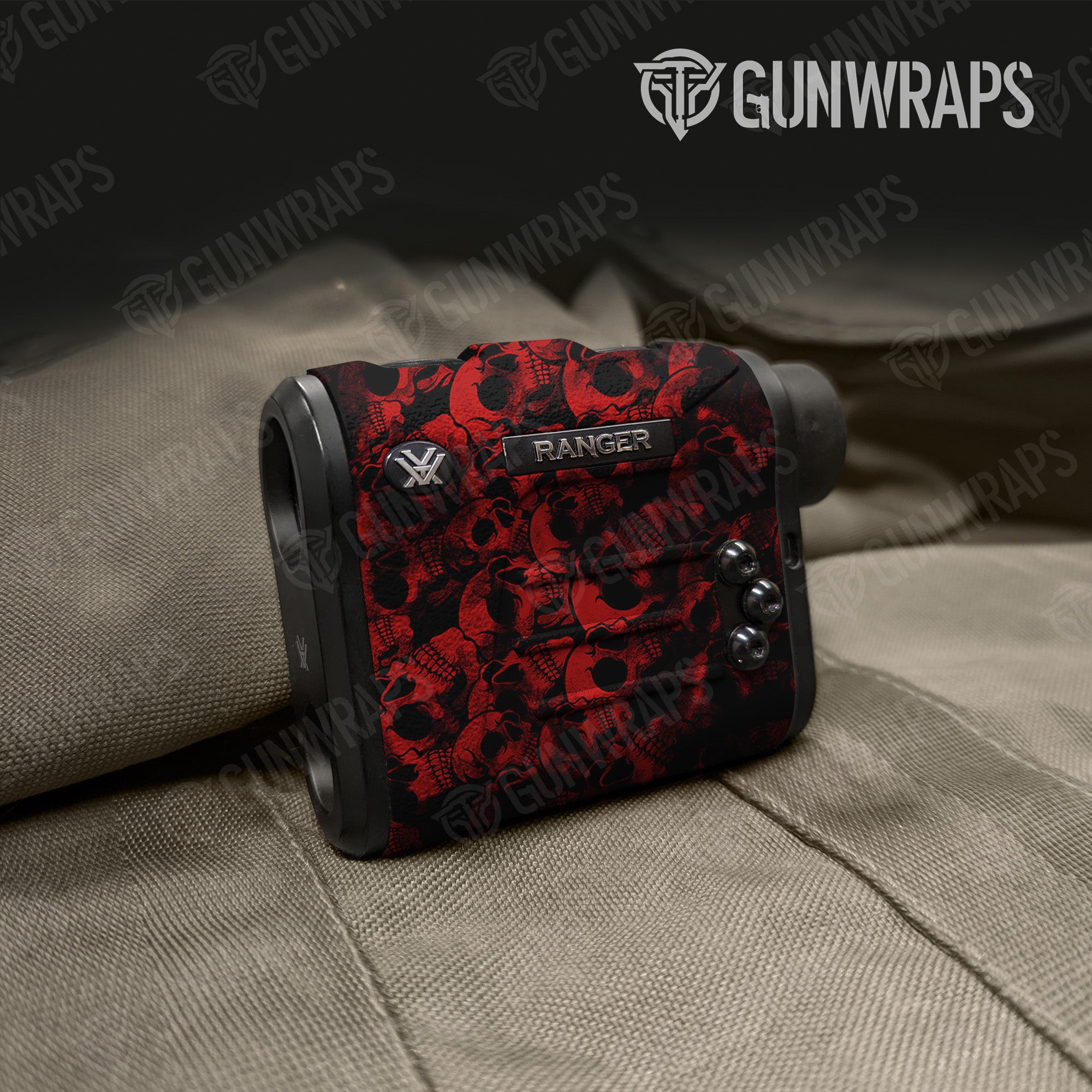 Skull Red Gun Skin Vinyl Wrap