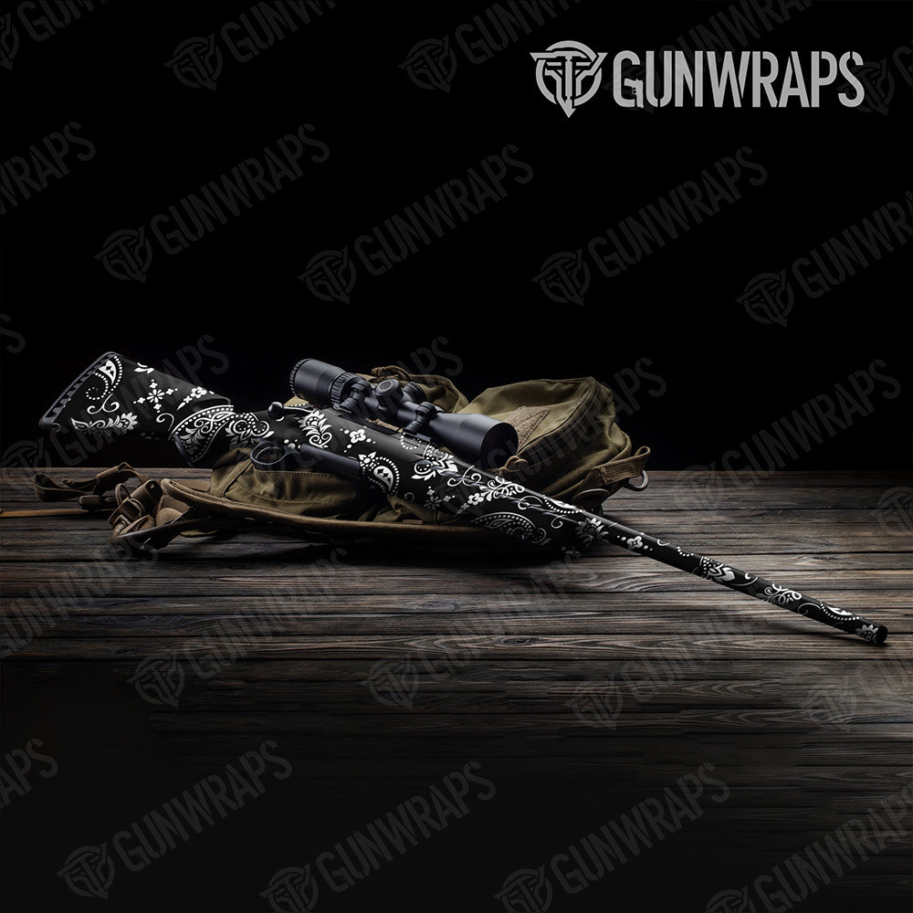 Bandana Black And White Gun Skin Vinyl Wrap