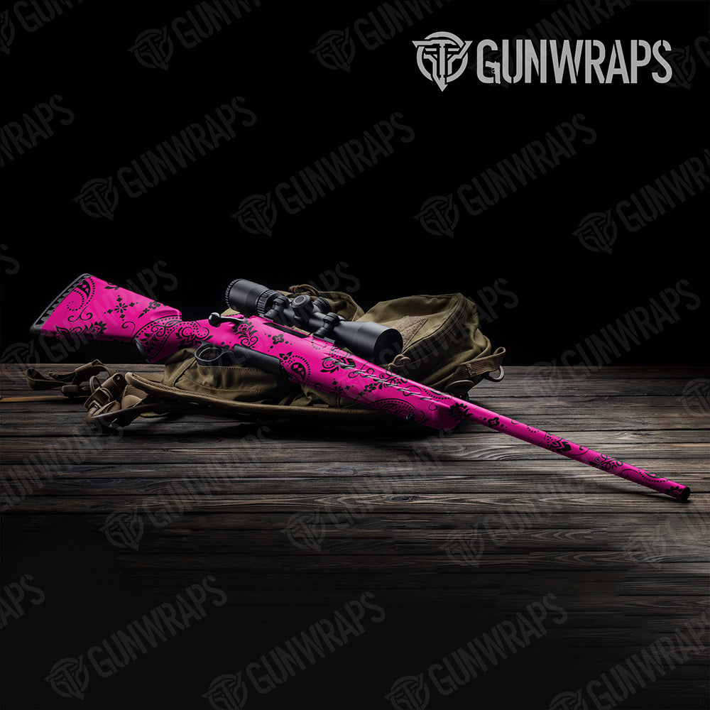 Bandana Magenta And Black Gun Skin Vinyl Wrap