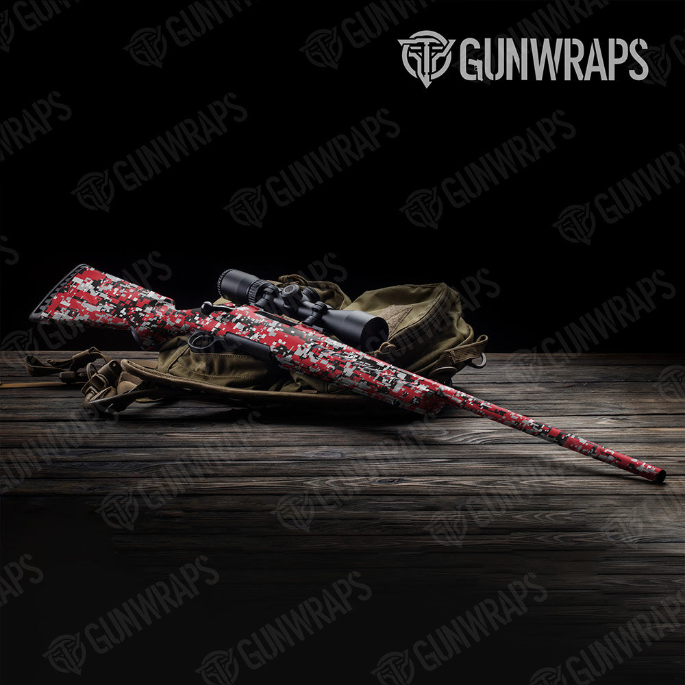 Digital Red Tiger Gun Skin Vinyl Wrap