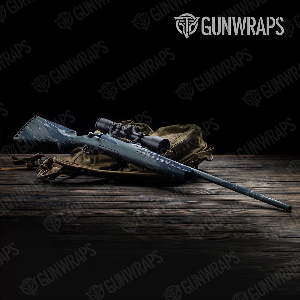 Shredded Navy Gun Skin Vinyl Wrap