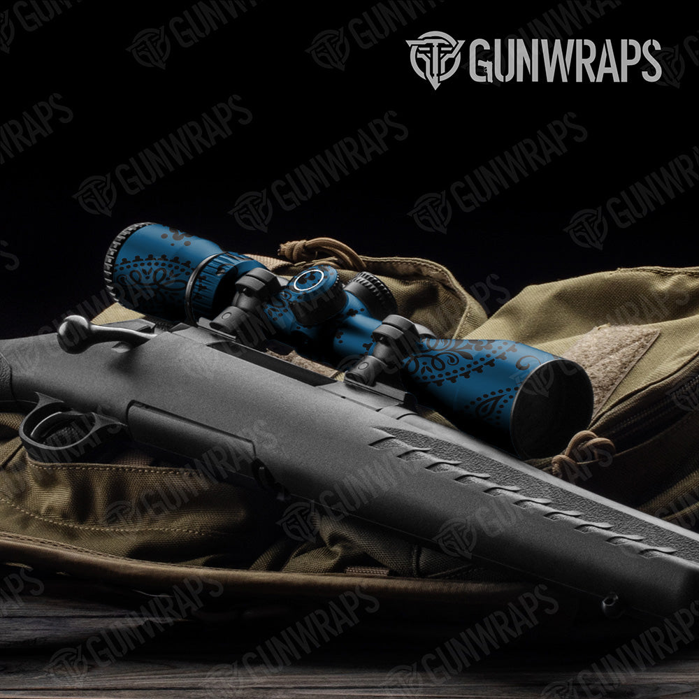 Bandana Blue And Black Gun Skin Vinyl Wrap