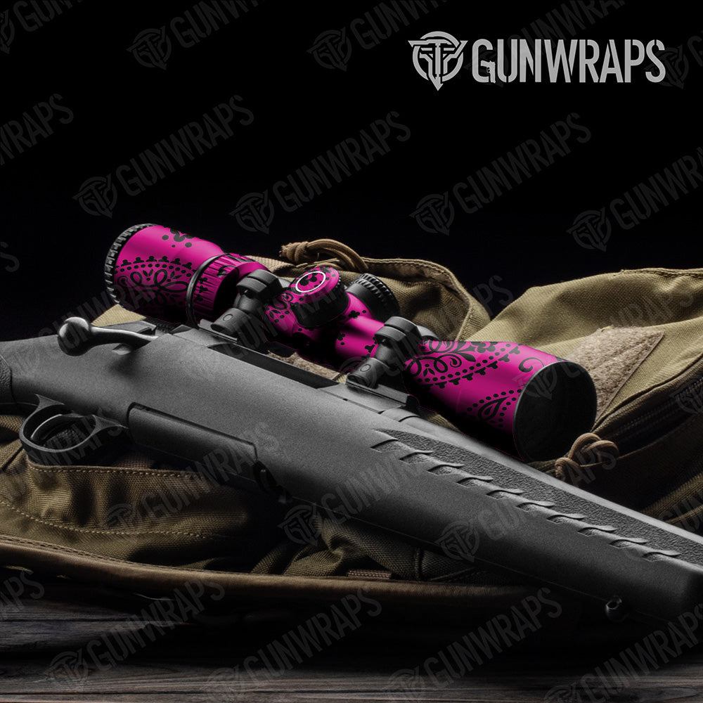 Bandana Magenta And Black Gun Skin Vinyl Wrap