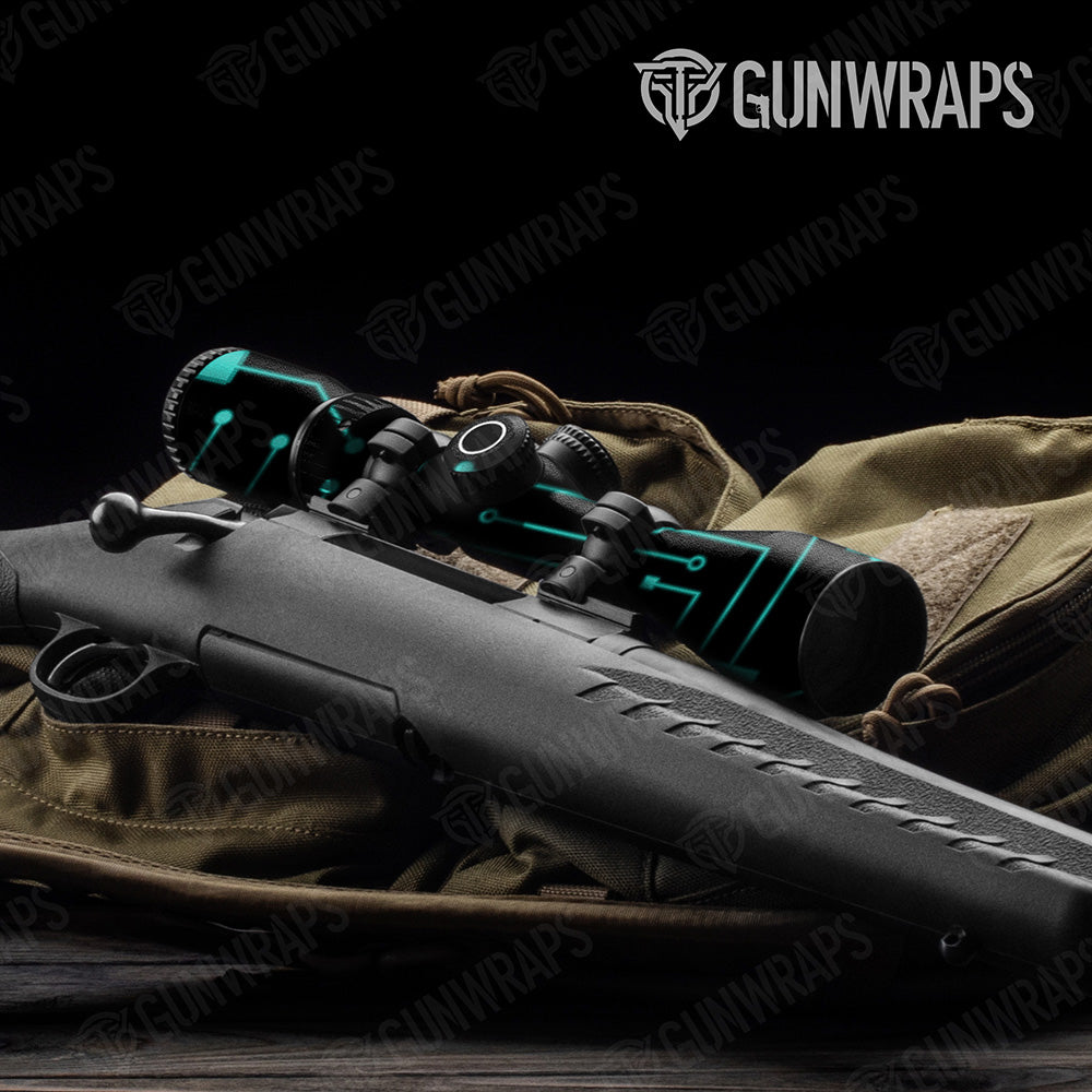 Circuit Board Tiffany Blue Gun Skin Vinyl Wrap
