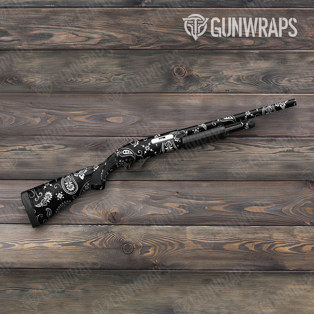 Bandana Black And White Gun Skin Vinyl Wrap