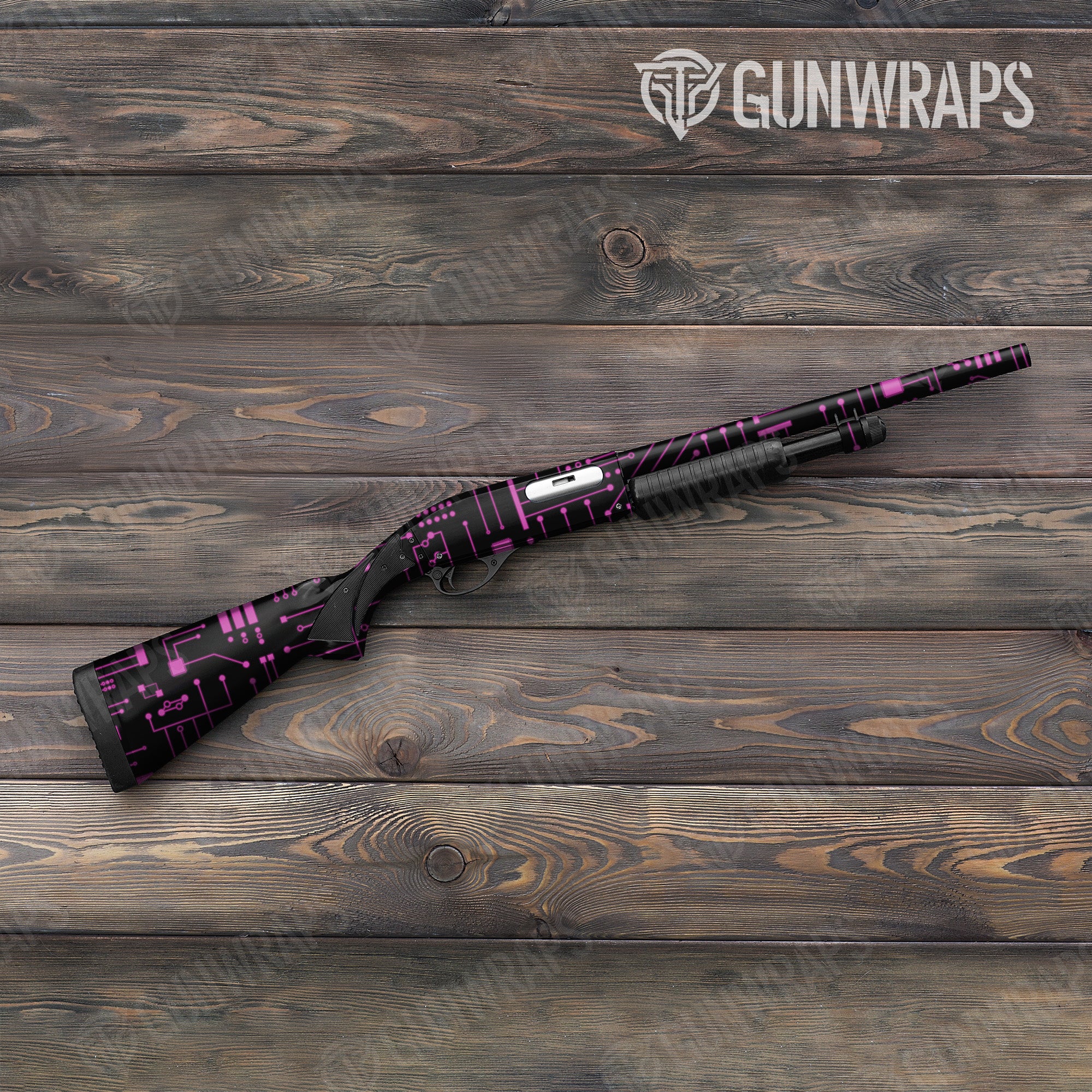 Shotgun Circuit Board Magenta Gun Skin Vinyl Wrap