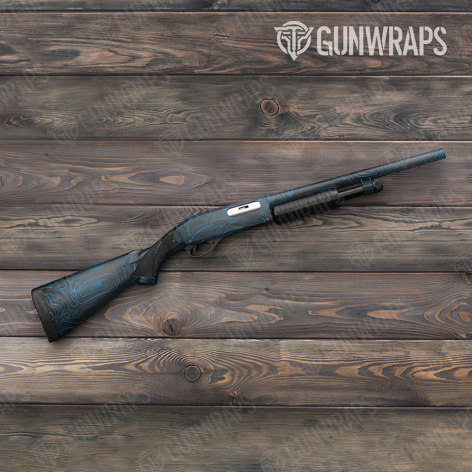 Damascus Blue Gun Skin Vinyl Wrap
