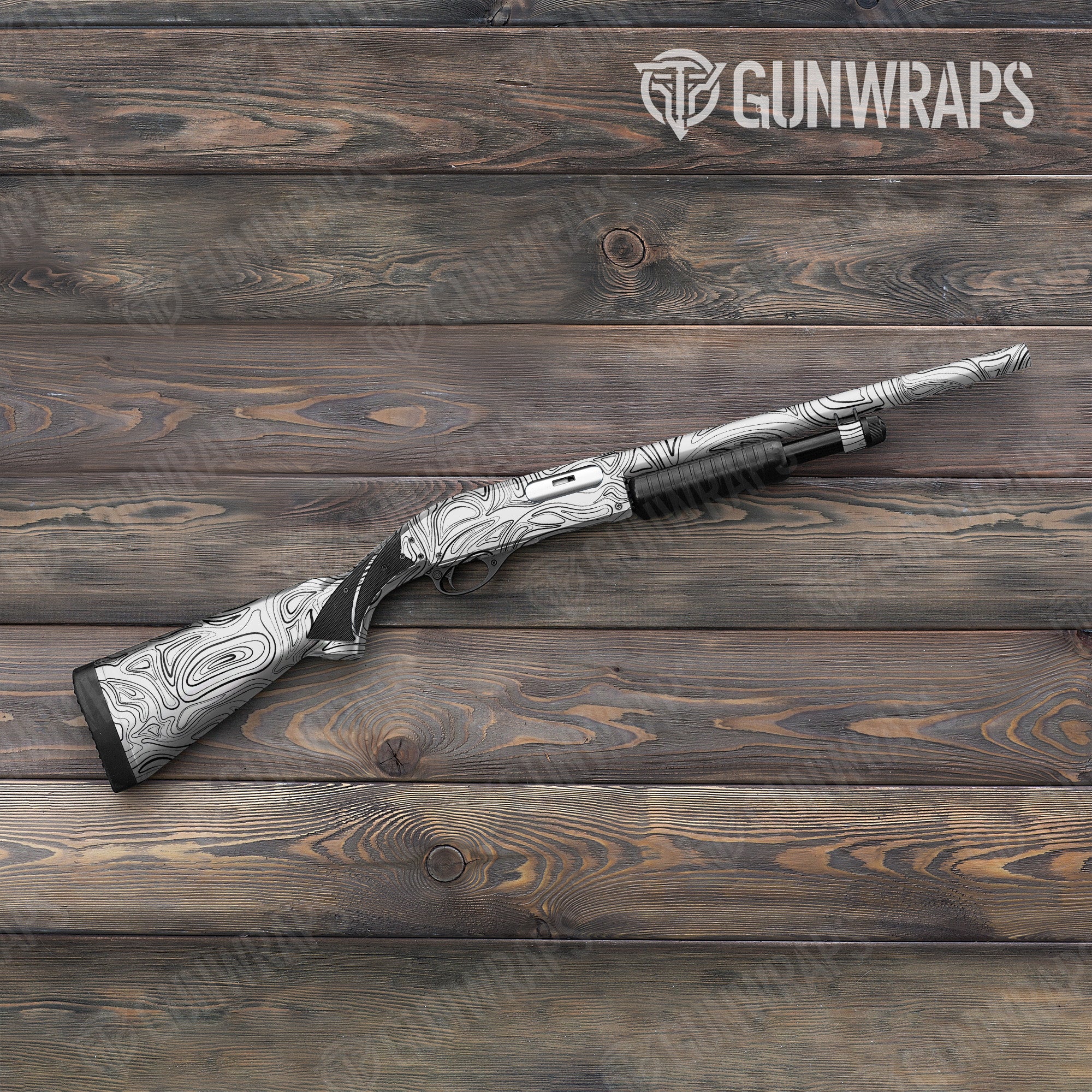 Damascus White Gun Skin Vinyl Wrap