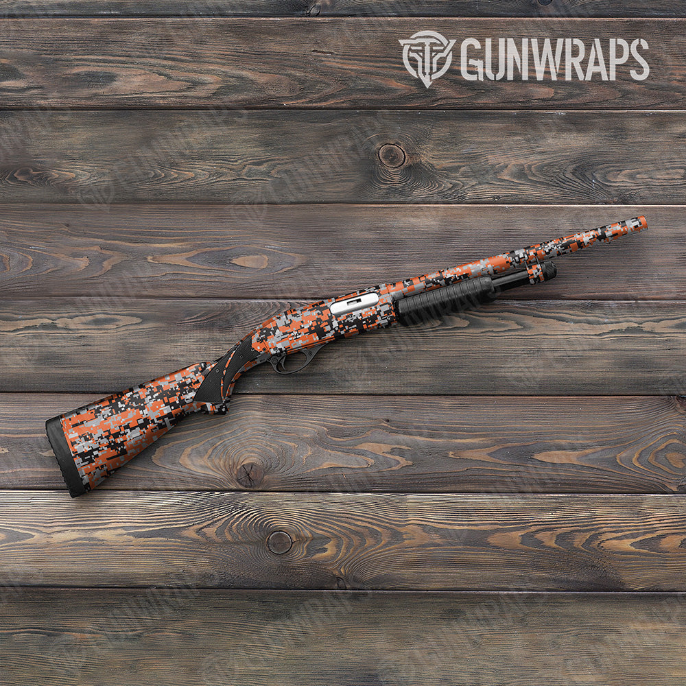 Digital Orange Tiger Gun Skin Vinyl Wrap