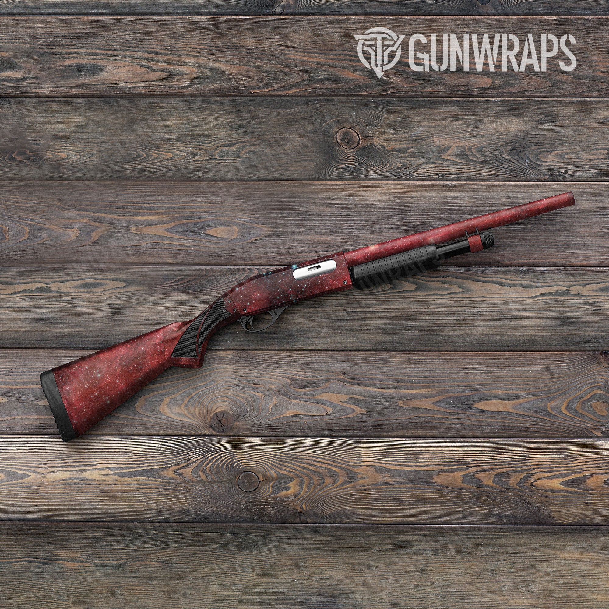 Galaxy Red Nebula Gun Skin Vinyl Wrap
