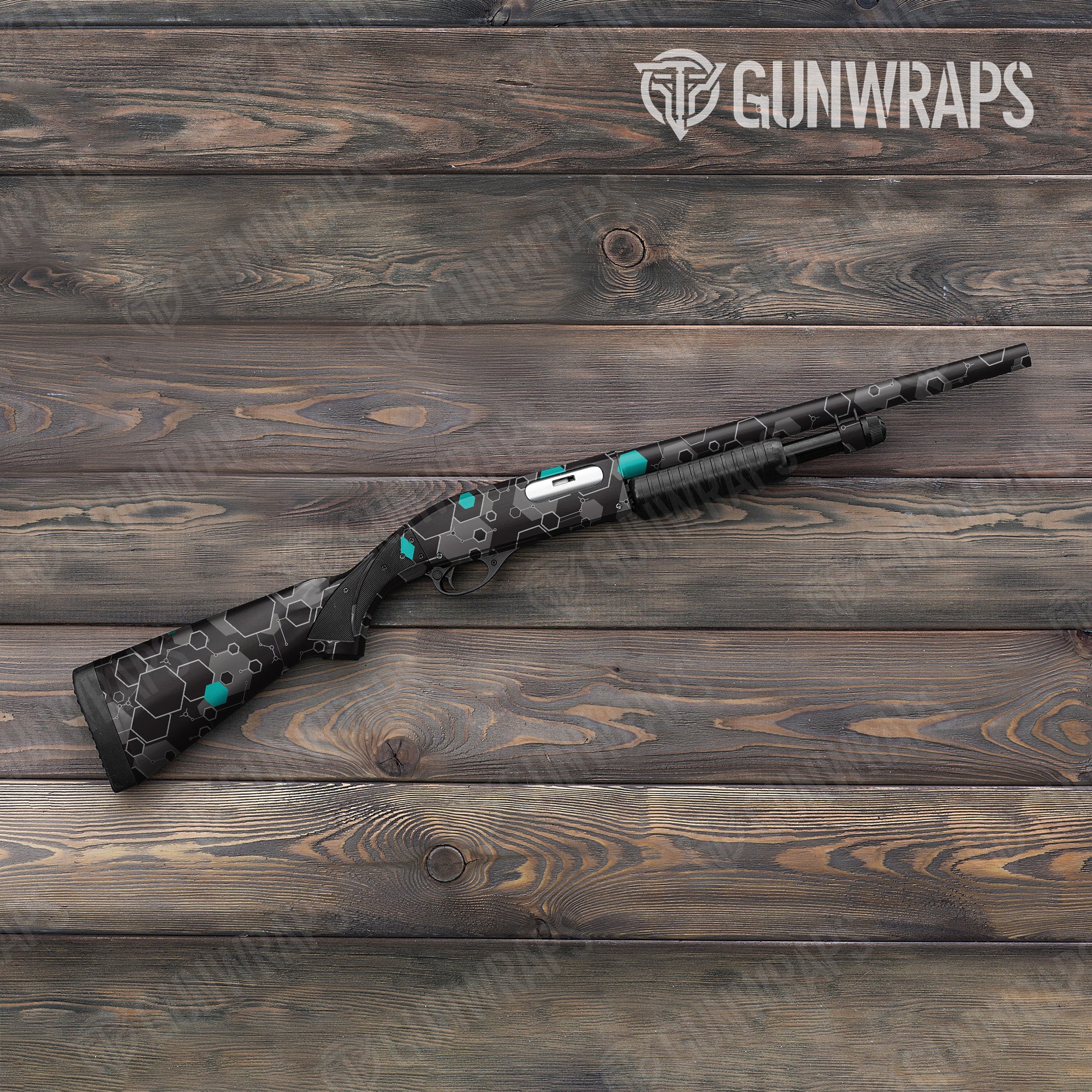 Hex DNA Tiffany Blue Gun Skin Vinyl Wrap