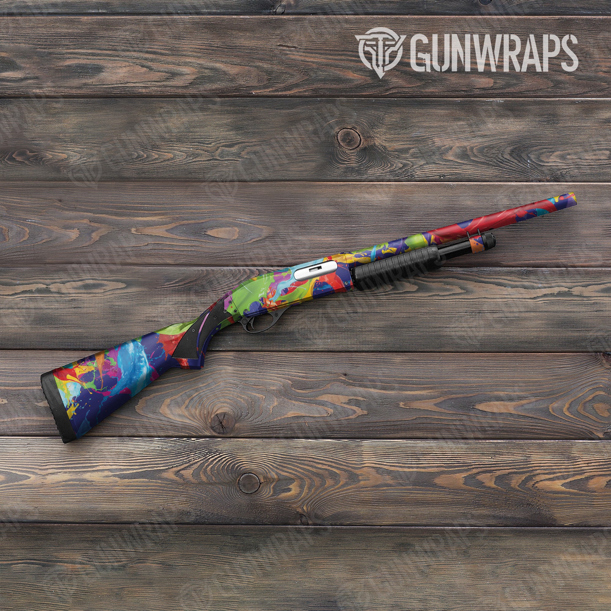 Paint Splatter Blue Gun Skin Vinyl Wrap