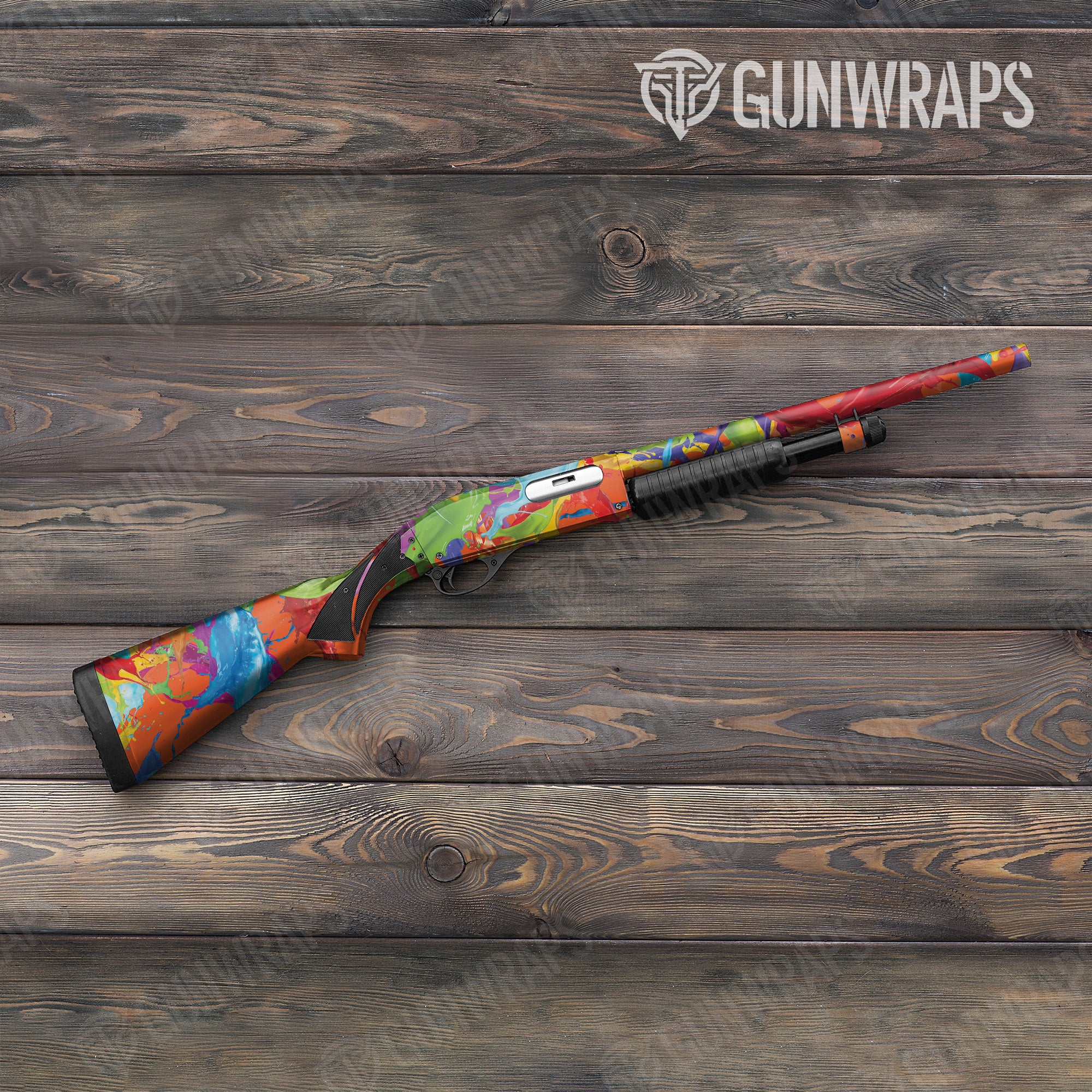Paint Splatter Orange Gun Skin Vinyl Wrap