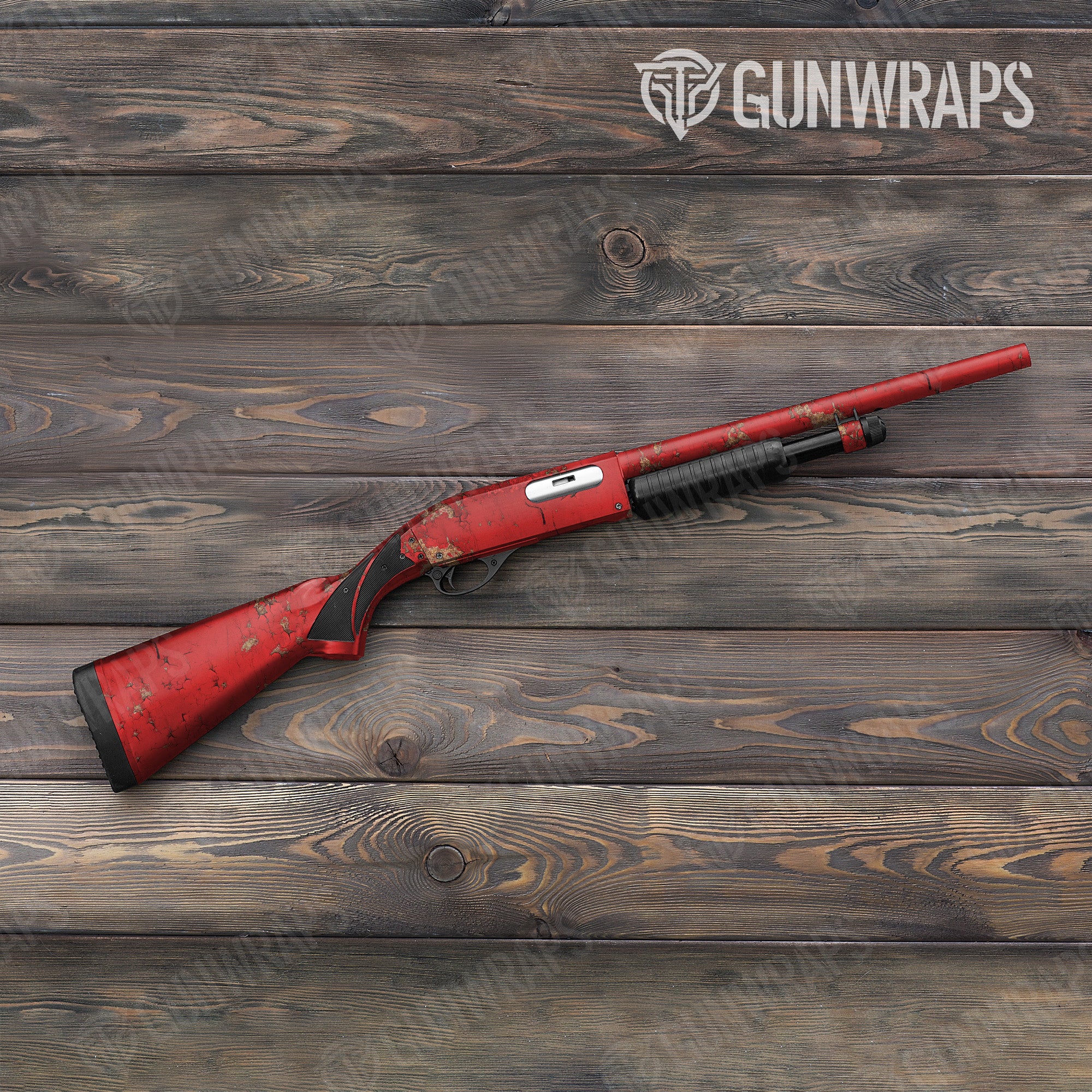 Rust 3D Red Gun Skin Vinyl Wrap