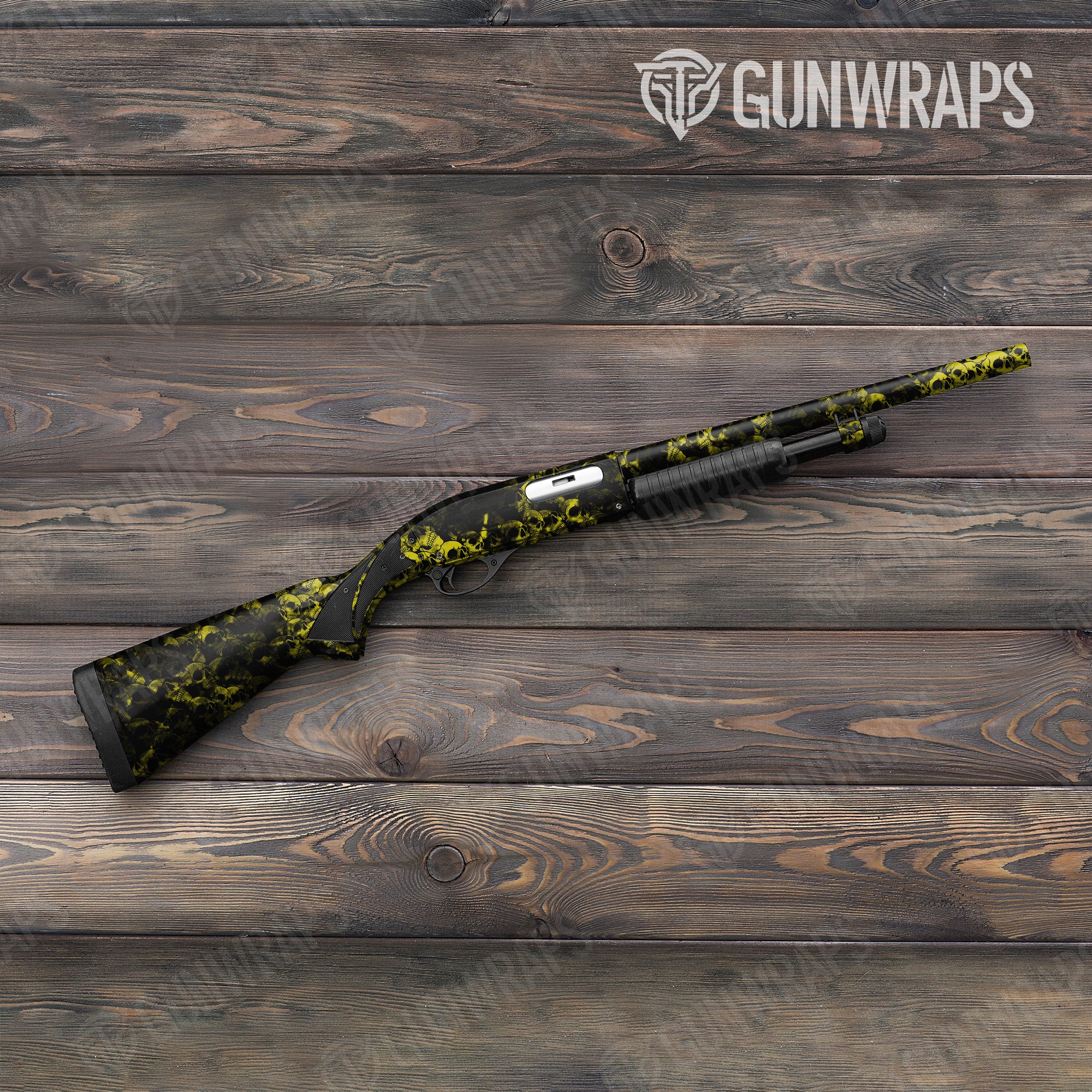 Skull Yellow Gun Skin Vinyl Wrap