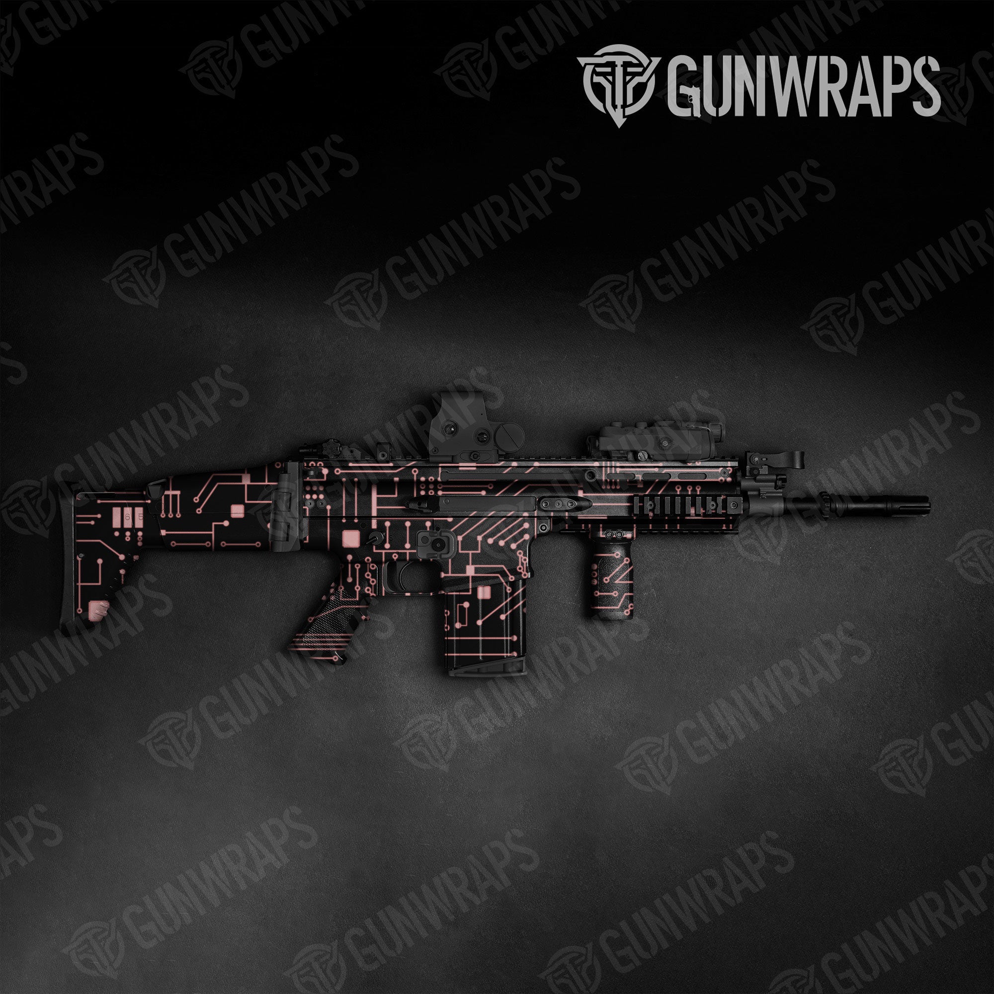 Circuit Board Pink Gun Skin Vinyl Wrap