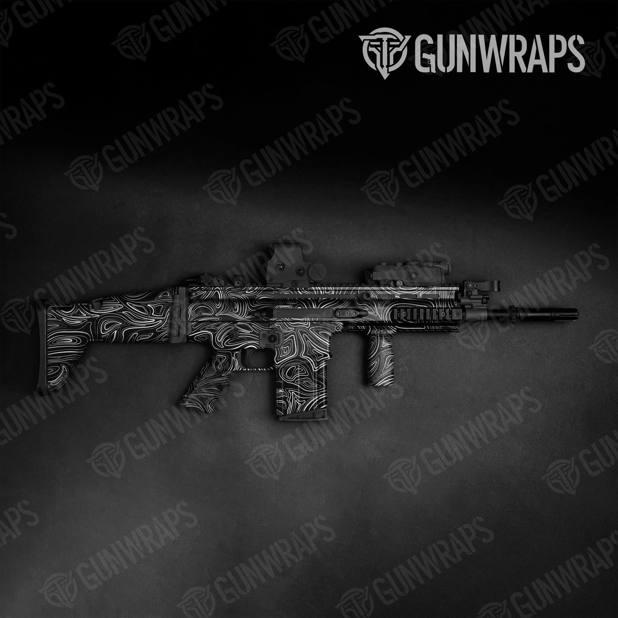 Damascus Black Gun Skin Vinyl Wrap