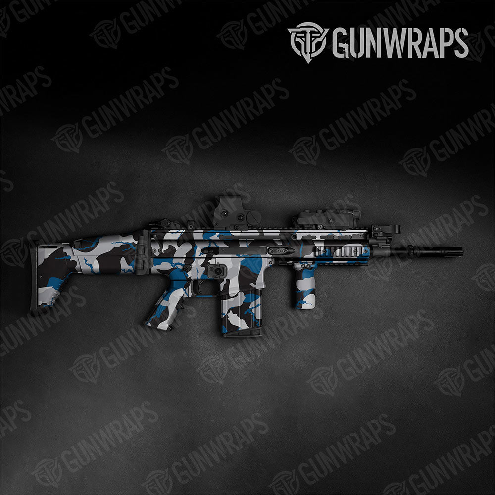 Ragged Blue Tiger Gun Skin Vinyl Wrap