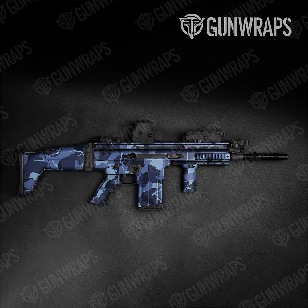 Ragged Blue Urban Night Gun Skin Vinyl Wrap