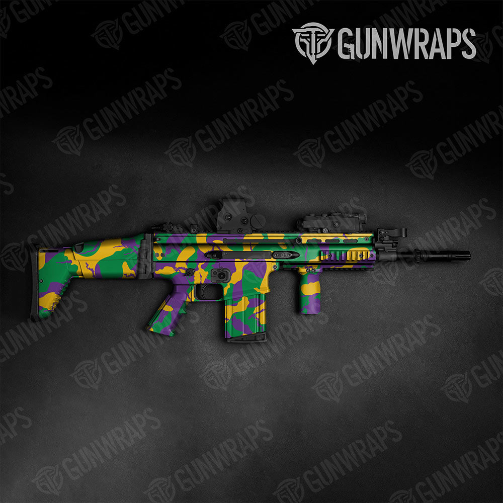 Ragged Mardi Gras Gun Skin Vinyl Wrap