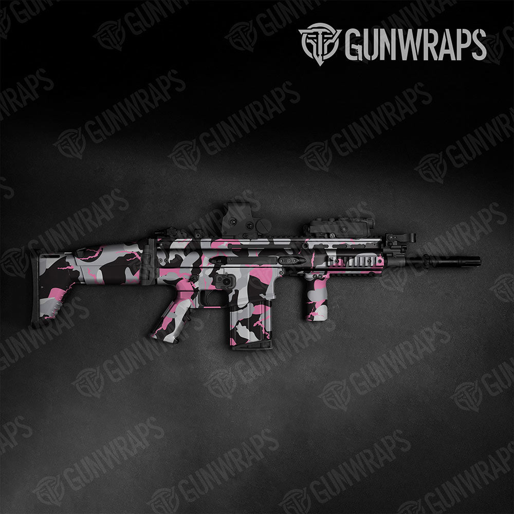 Ragged Pink Tiger Gun Skin Vinyl Wrap