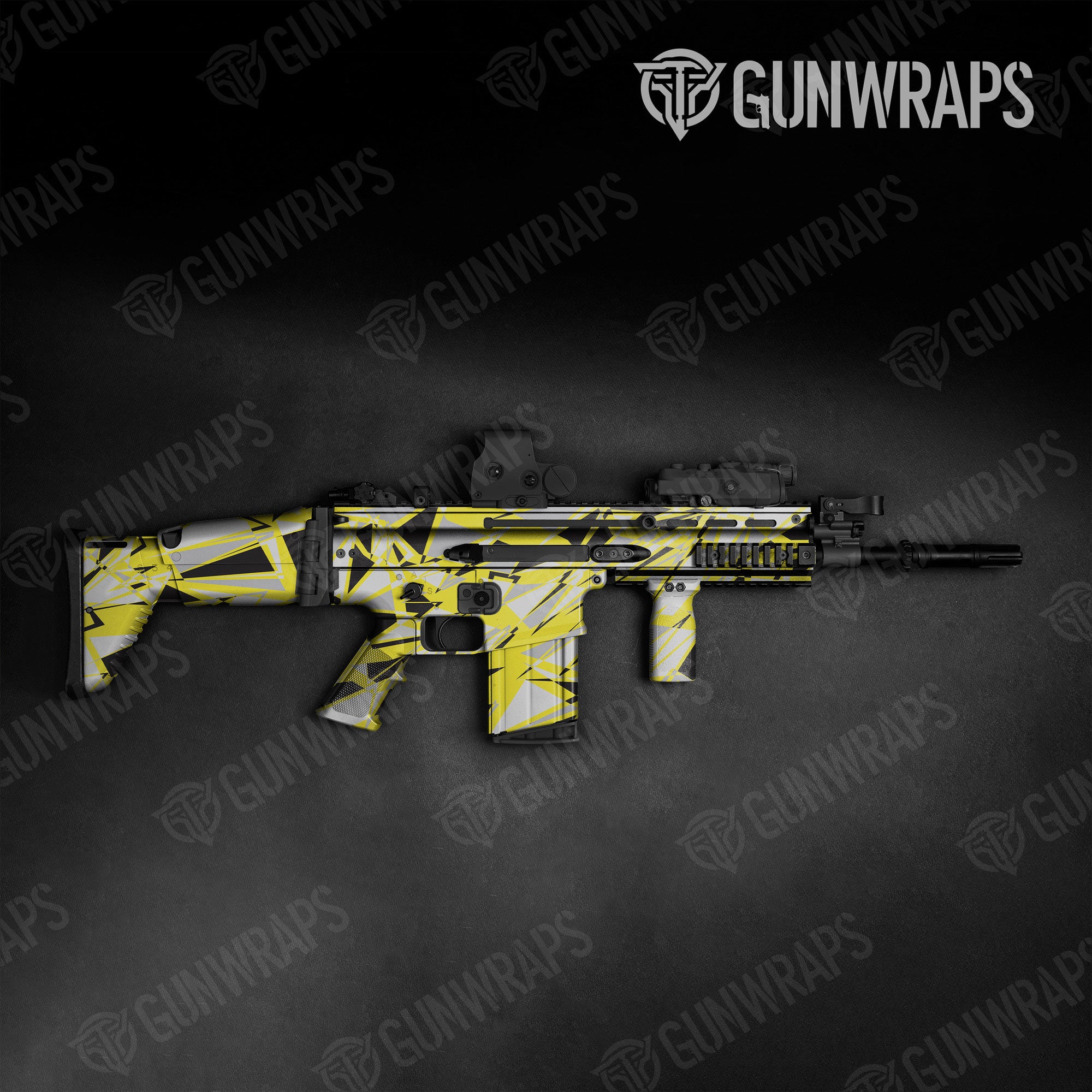 Sharp Yellow Tiger Gun Skin Vinyl Wrap