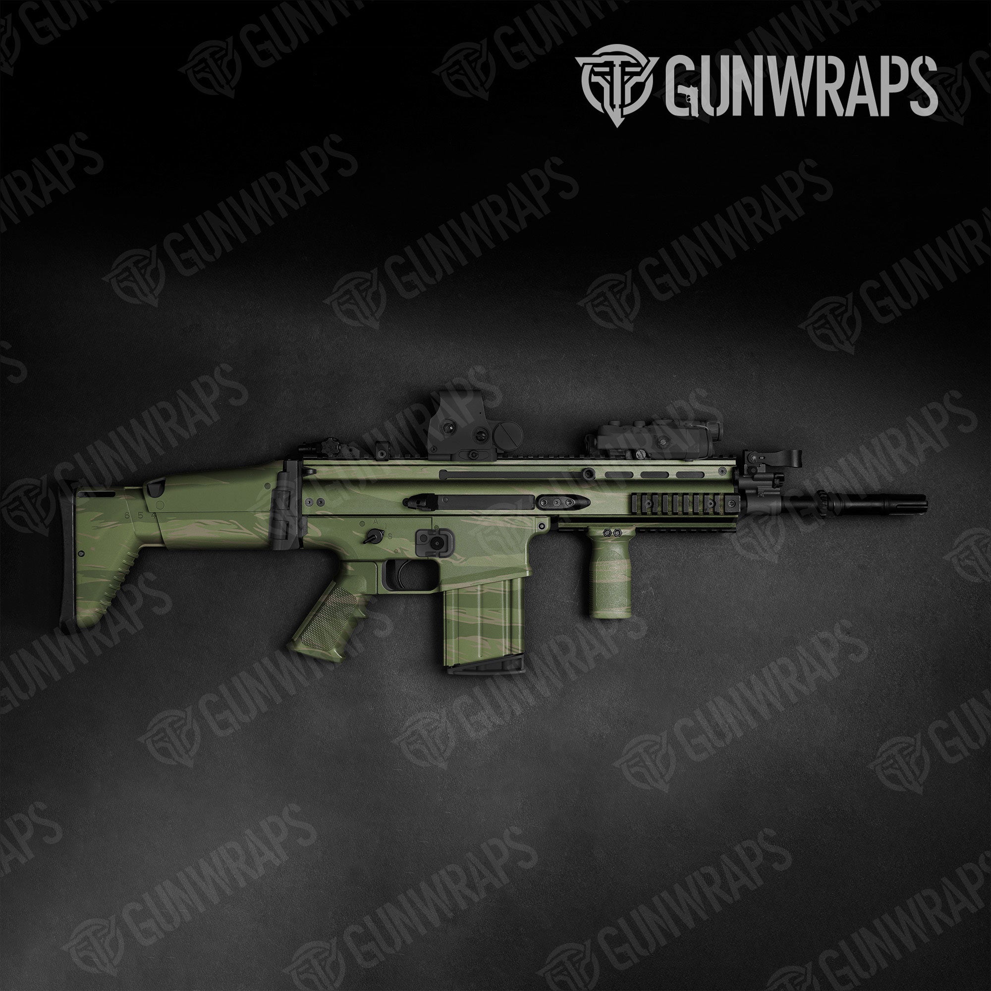 Shredded Army Green Gun Skin Vinyl Wrap