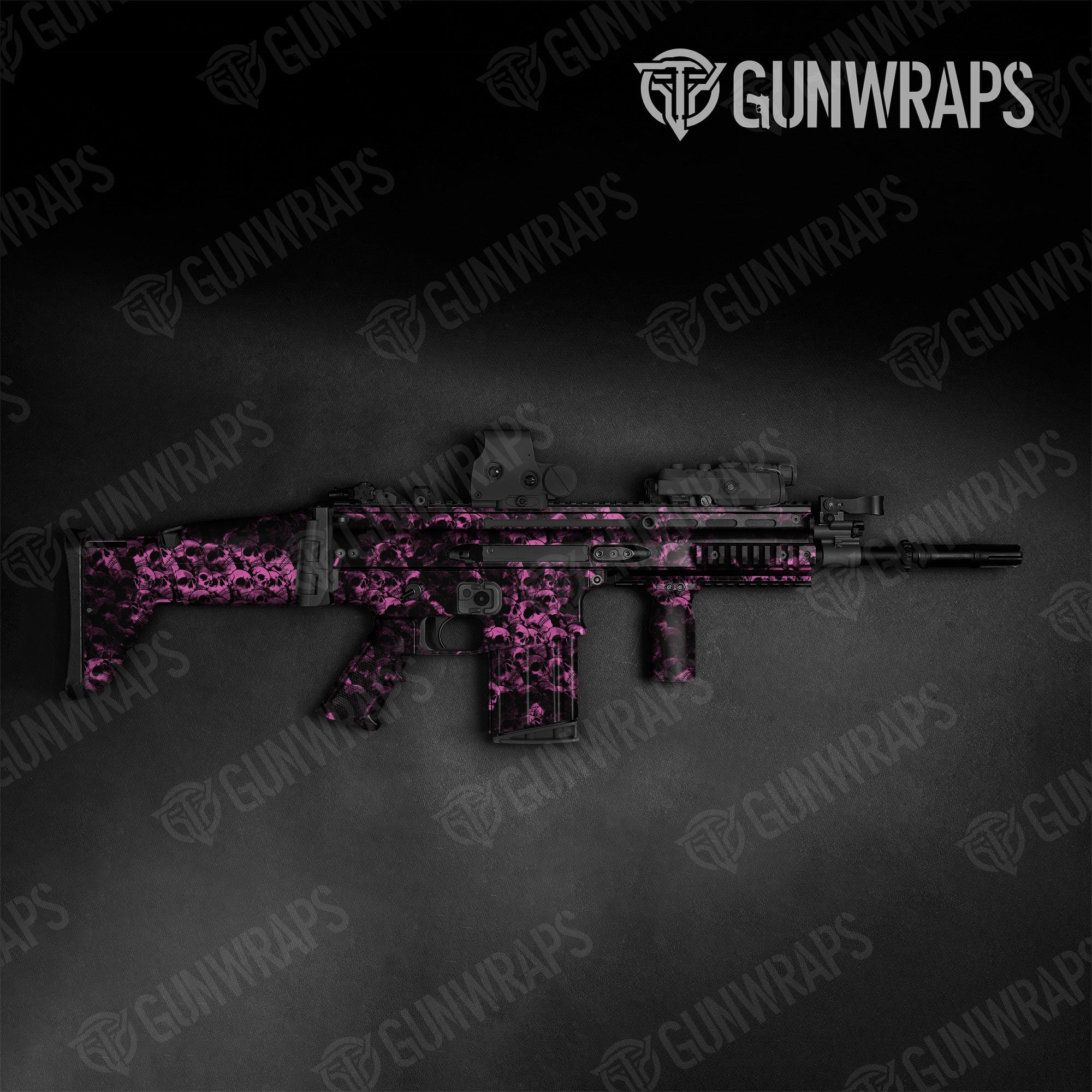 Skull Pink Gun Skin Vinyl Wrap