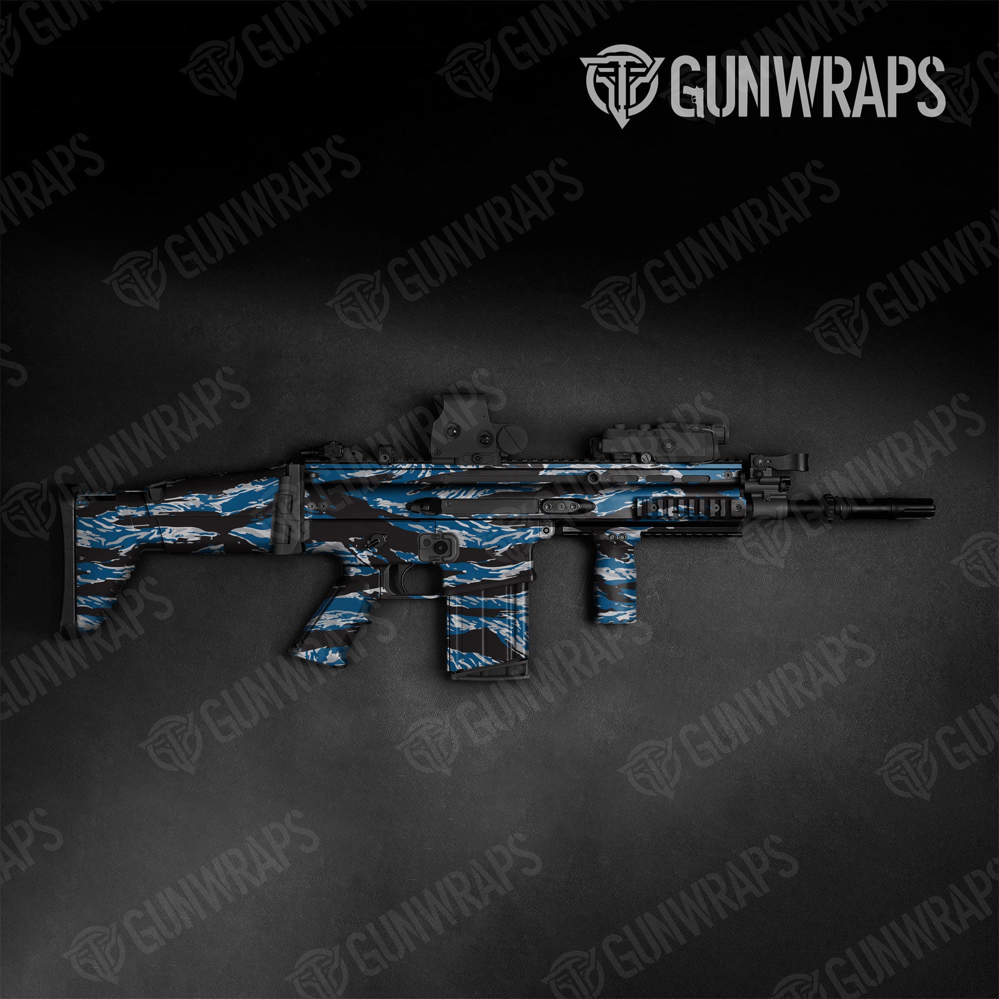 Vietnam Tiger Stripe Blue Tiger Gun Skin Vinyl Wrap