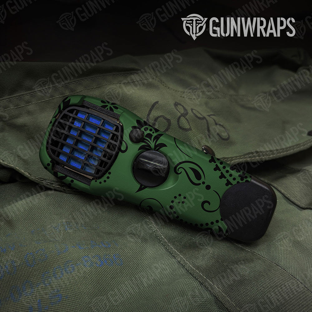 Bandana Green And Black Gun Skin Vinyl Wrap