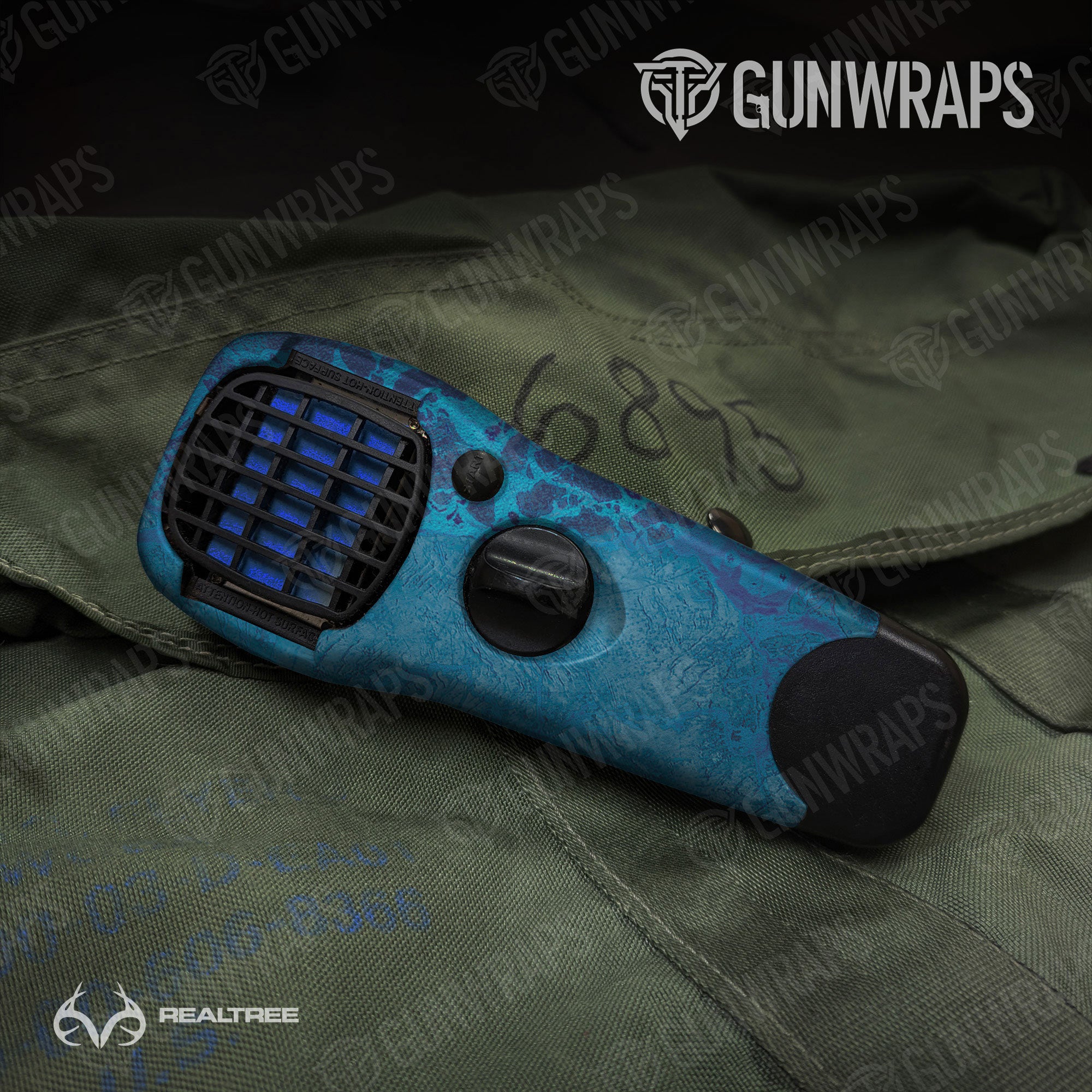 Realtree WAV3 Standard Blue Gun Skin Vinyl Wrap