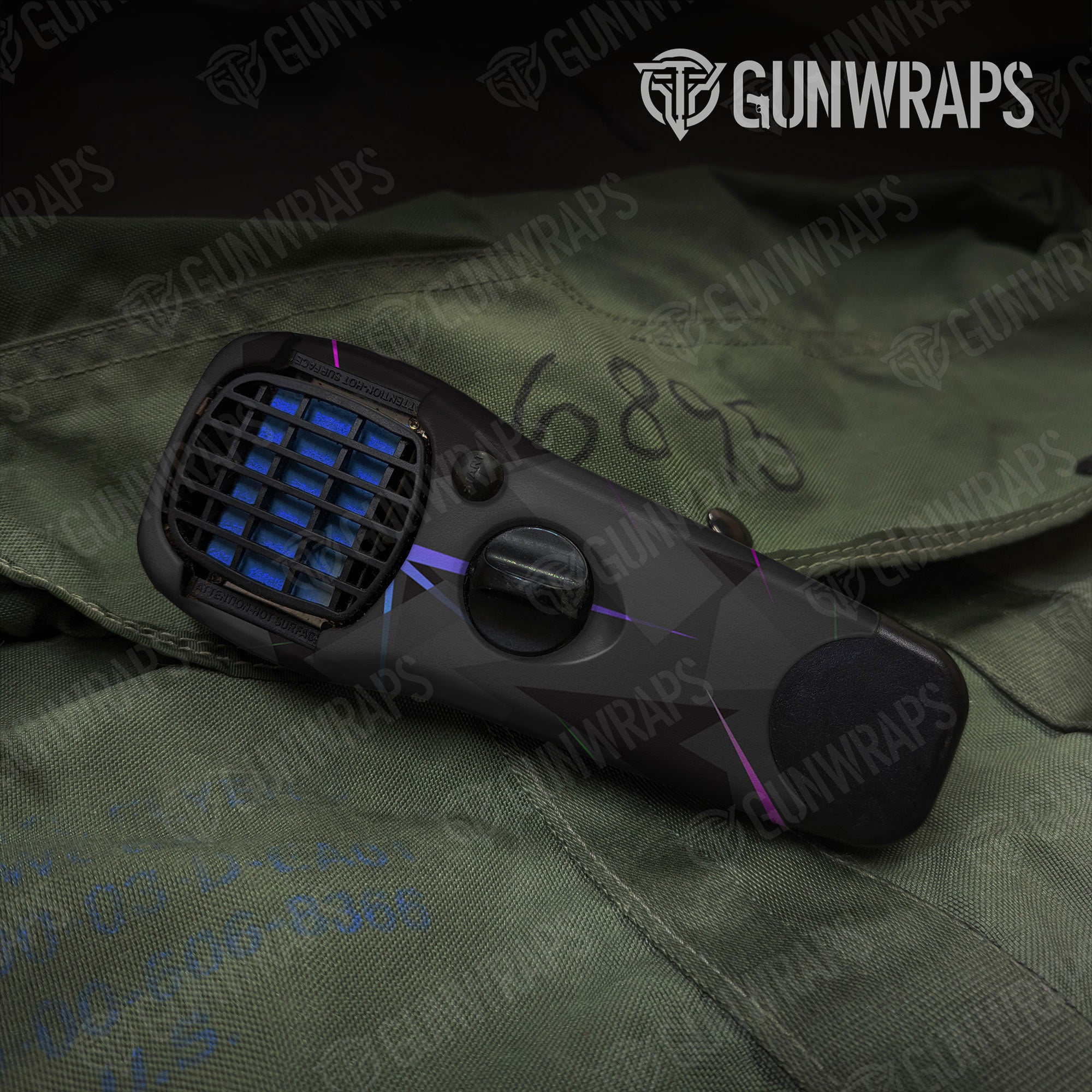 Shattered Laser Elite Black Retro Gun Skin Vinyl Wrap