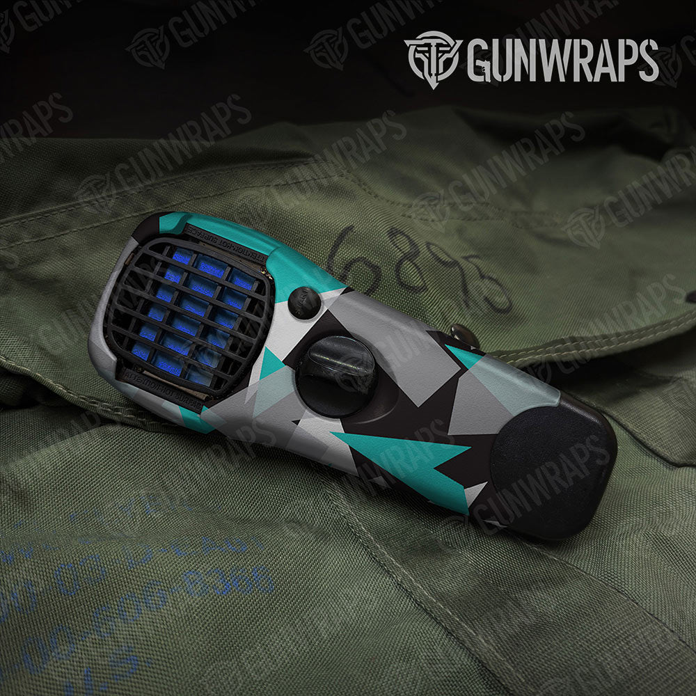 Shattered Tiffany Blue Tiger Gun Skin Vinyl Wrap