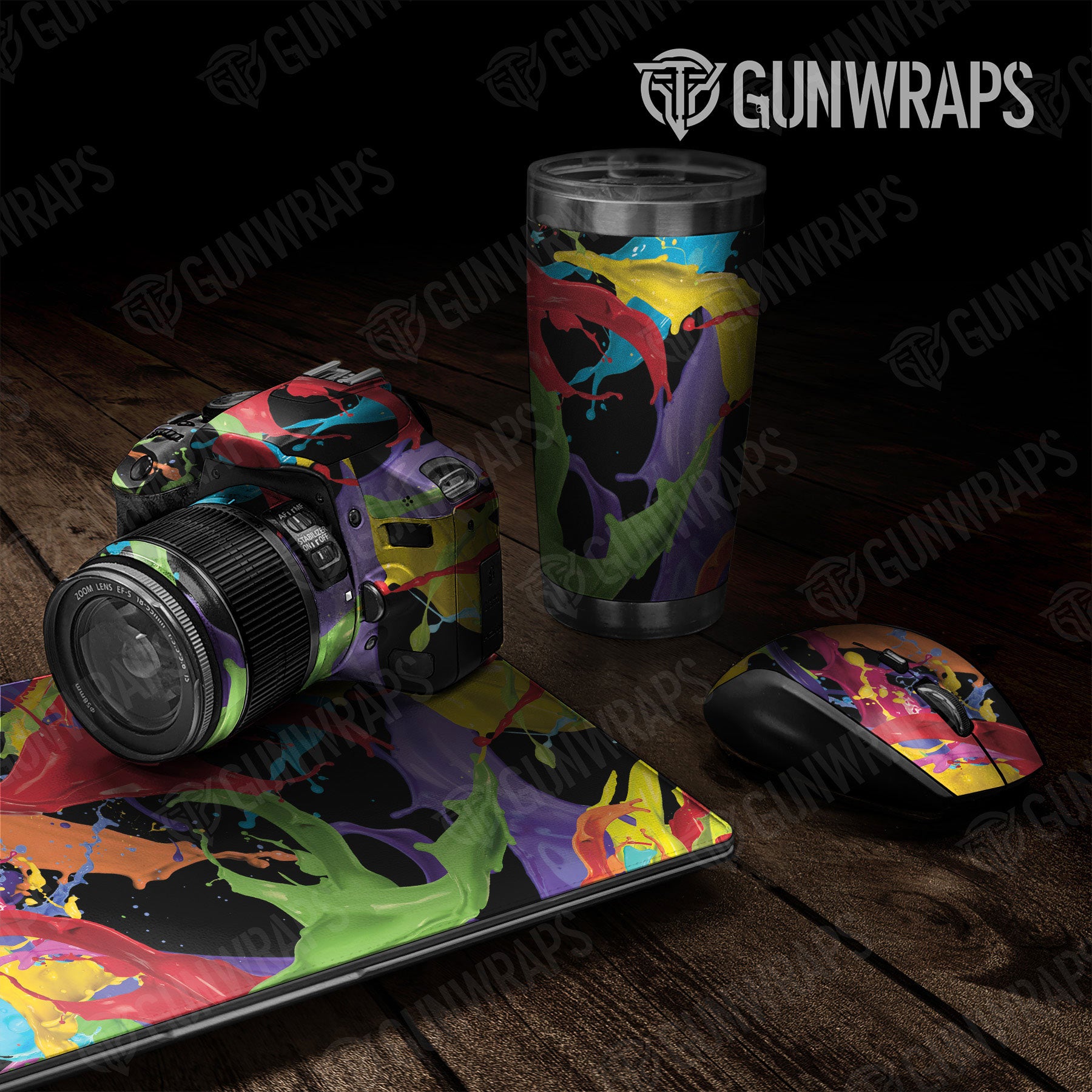 Universal Sheet Paint Splatter Gear Skin Vinyl Wrap Paint Splatter Black Gear Skin Vinyl Wrap