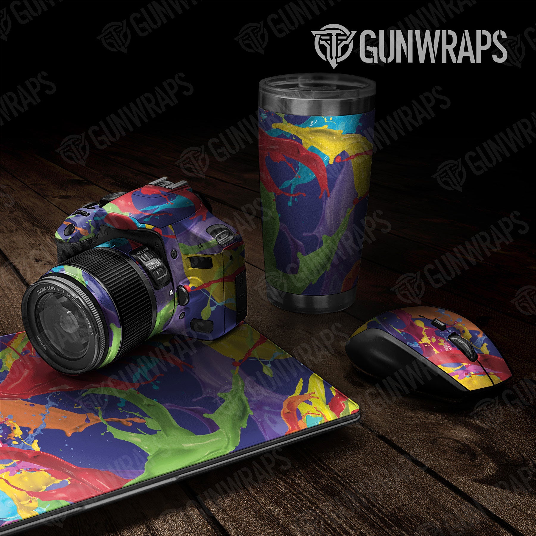 Universal Sheet Paint Splatter Gear Skin Vinyl Wrap Paint Splatter Blue Gear Skin Vinyl Wrap